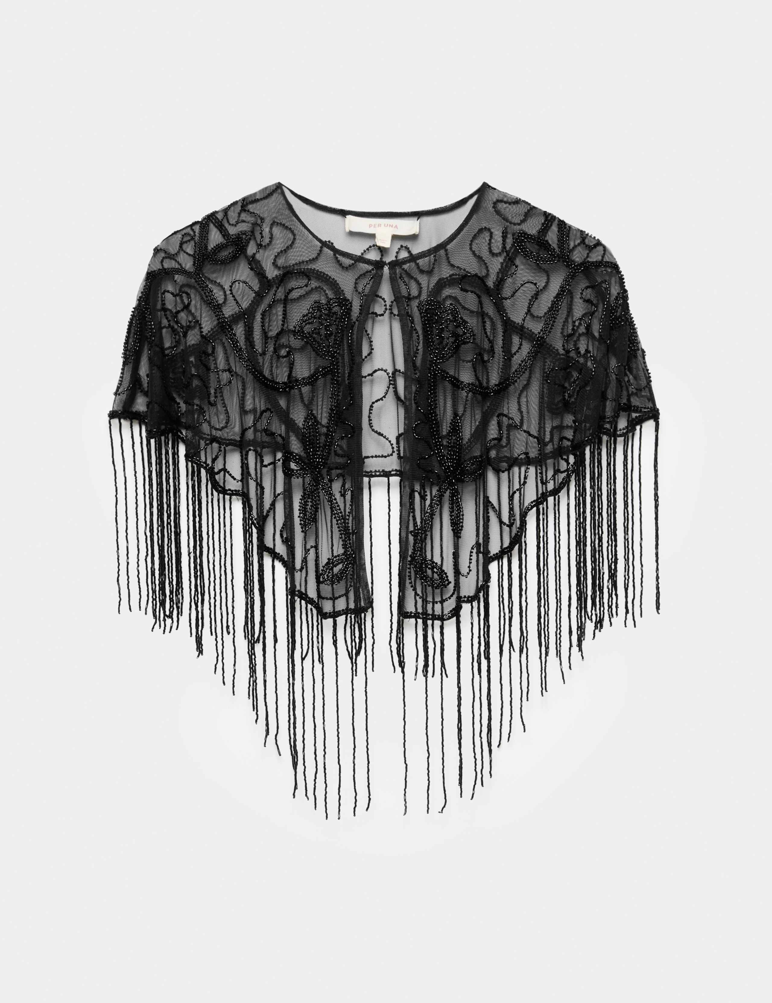 Beaded Crew Neck Cap Sleeve Top 2 of 5