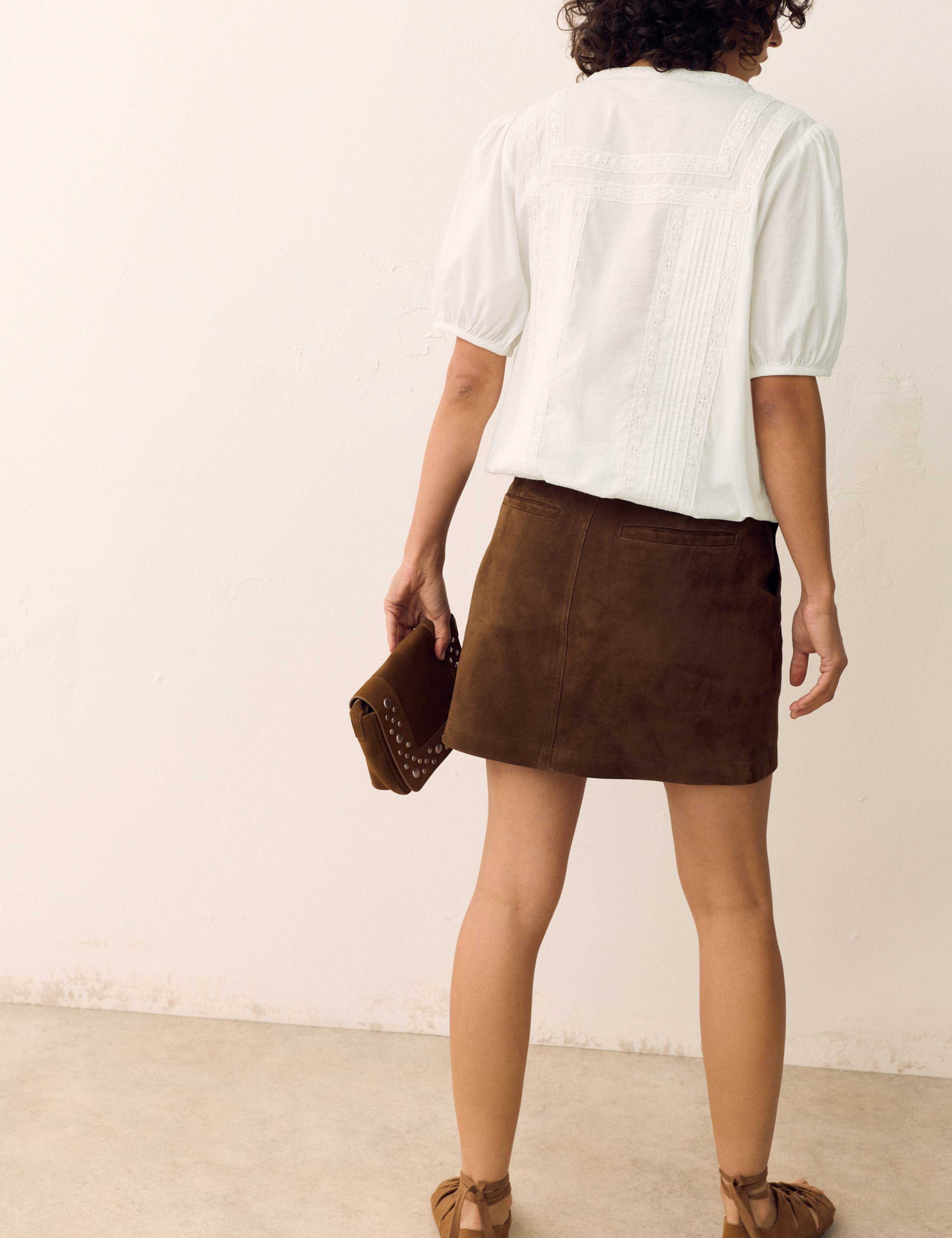 Pure Cotton Lace Insert Pintuck Blouse 5 of 7