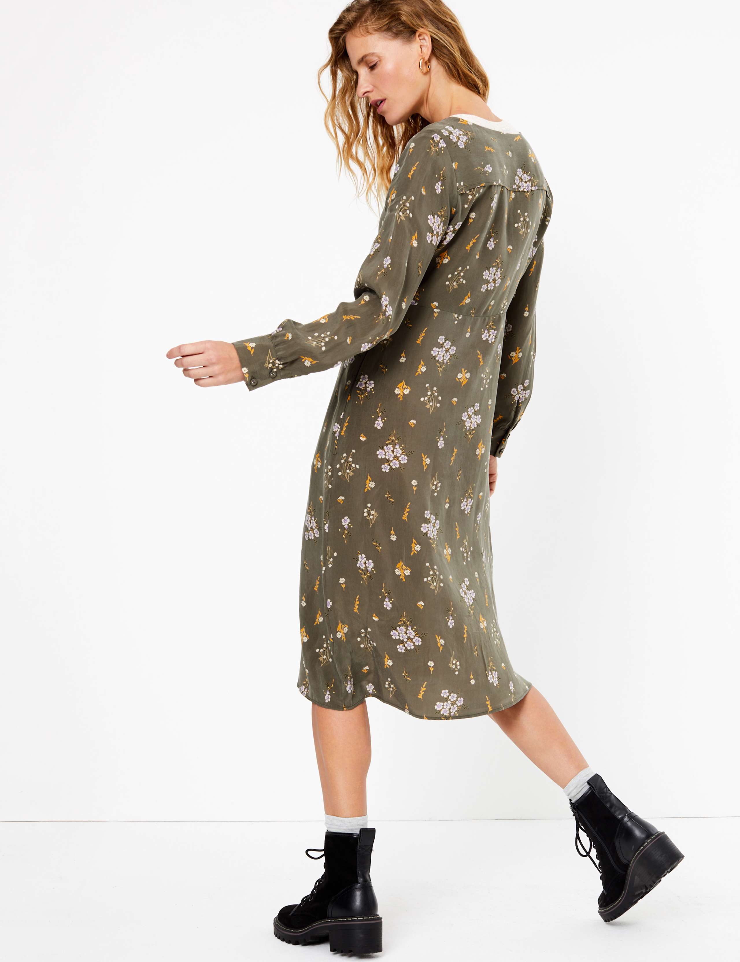 Cupro Ditsy Relaxed Midi Dress 5 of 5