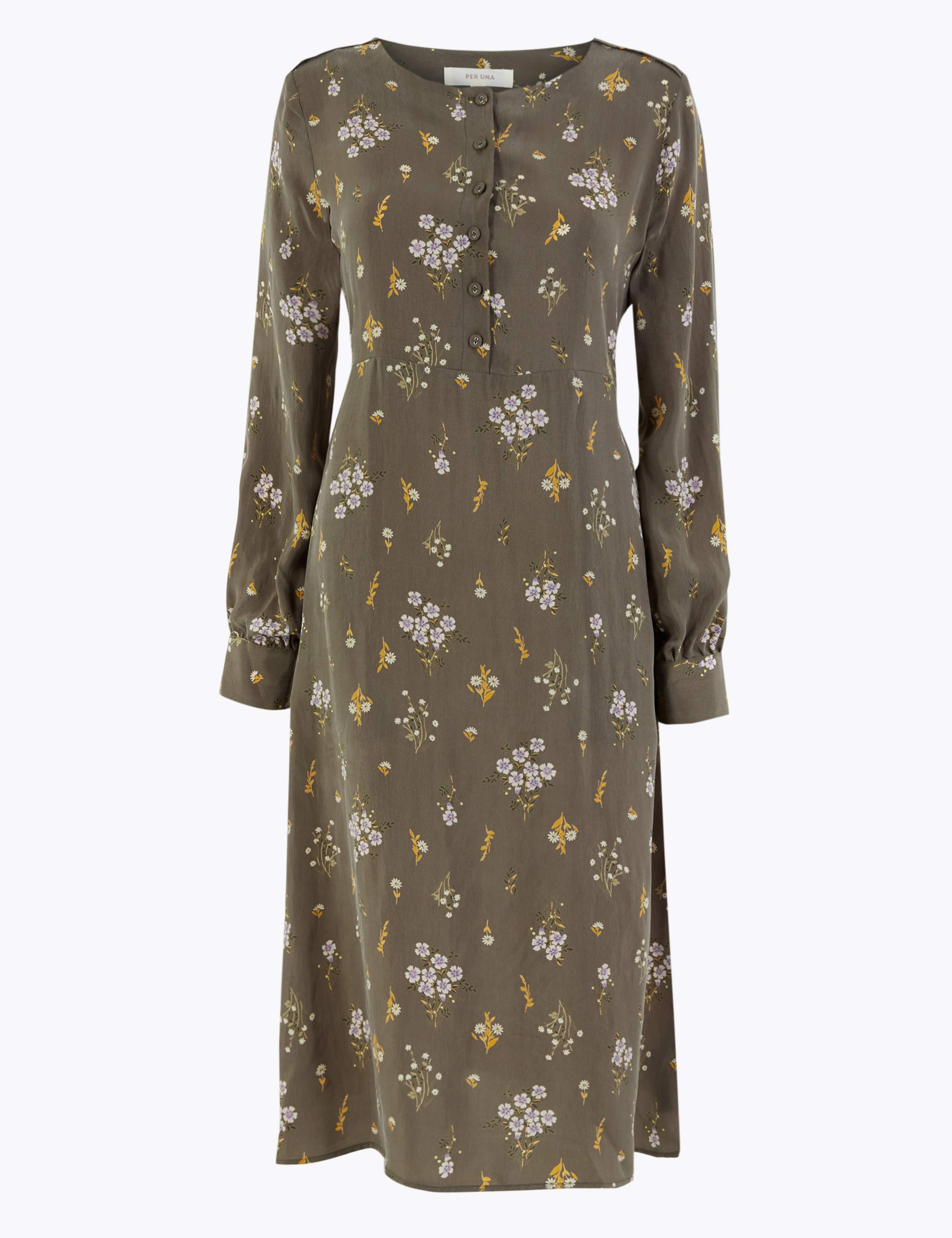 Cupro Ditsy Relaxed Midi Dress 2 of 5