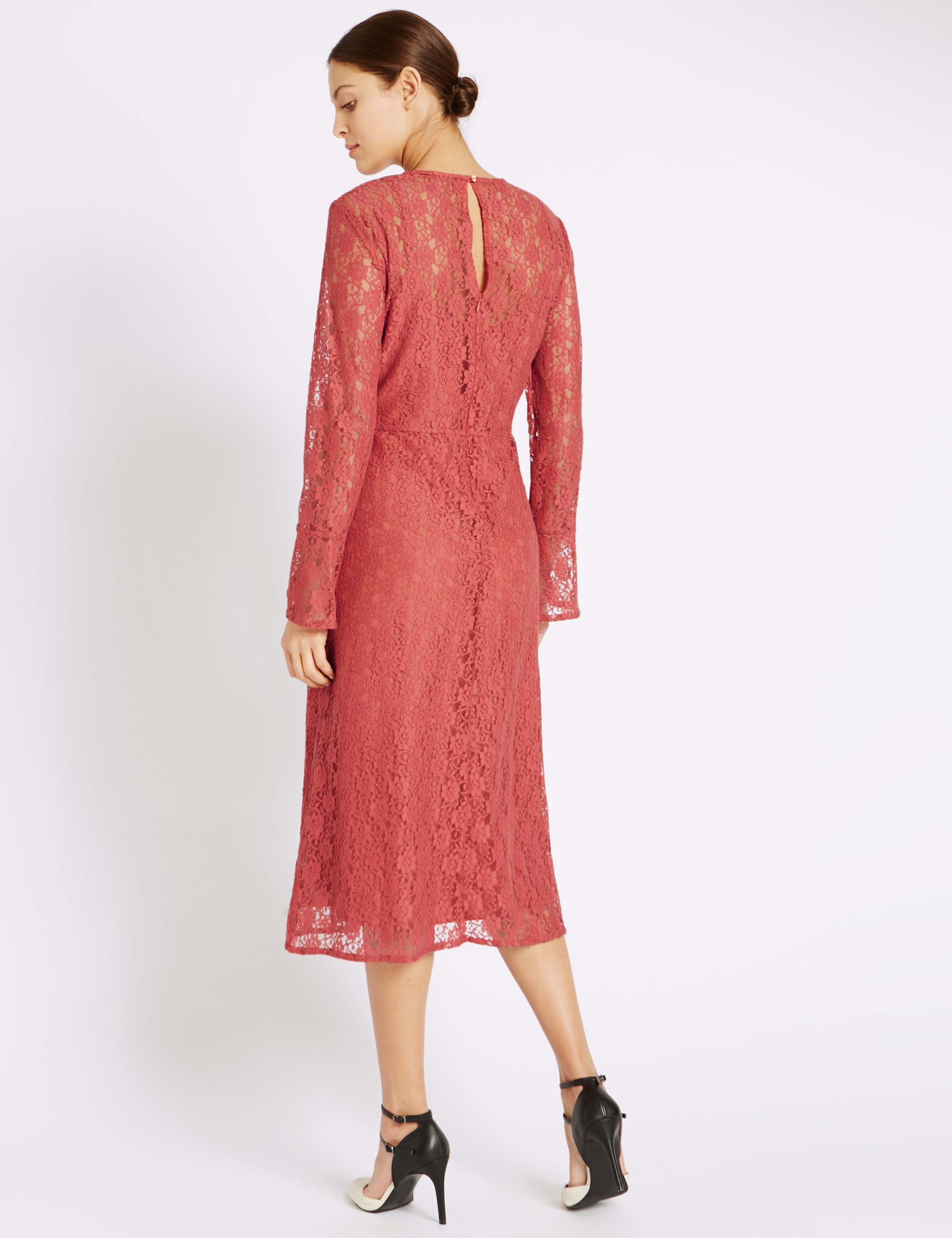 Lace Lined Long Sleeve Shift Dress 3 of 4