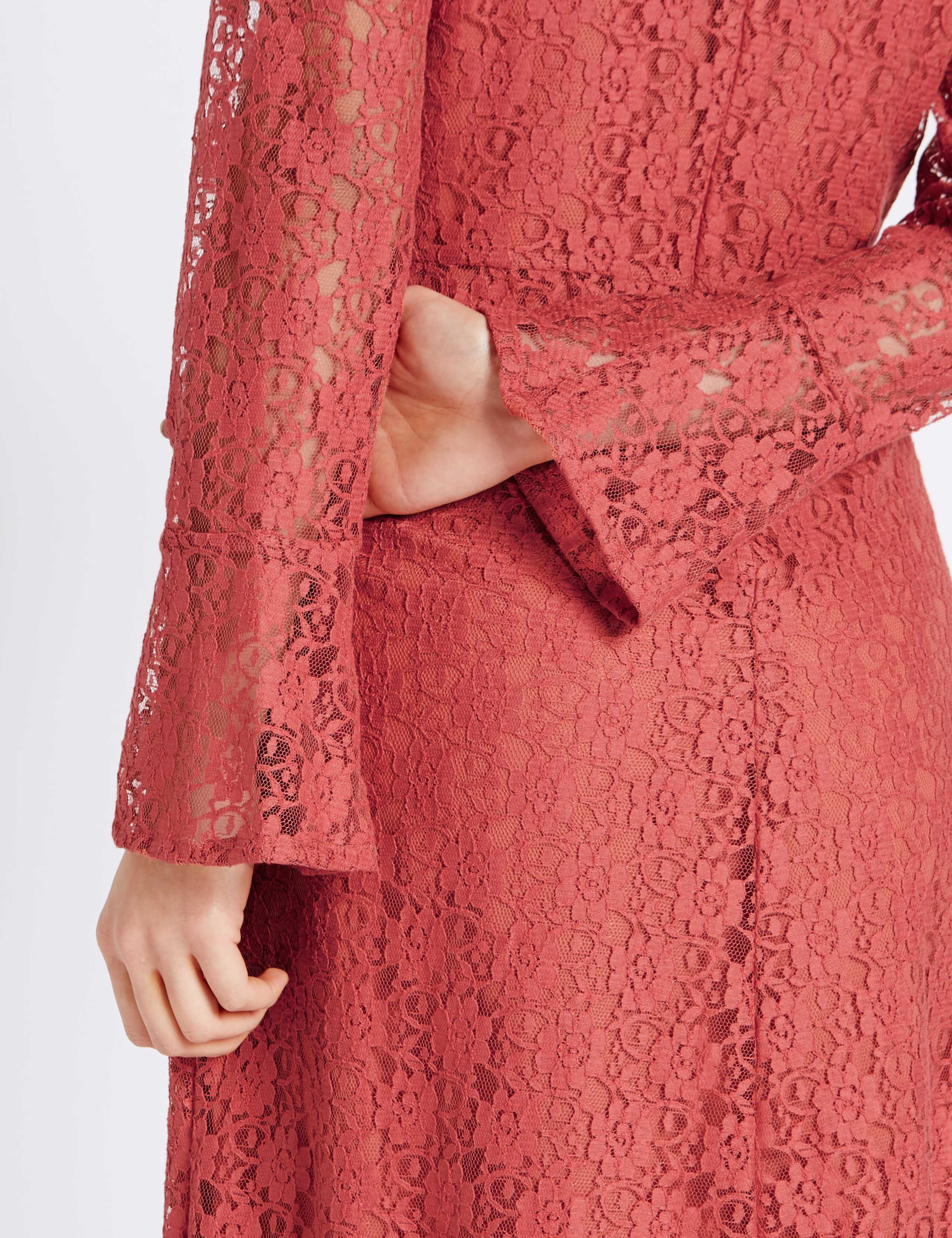 Lace Lined Long Sleeve Shift Dress 4 of 4