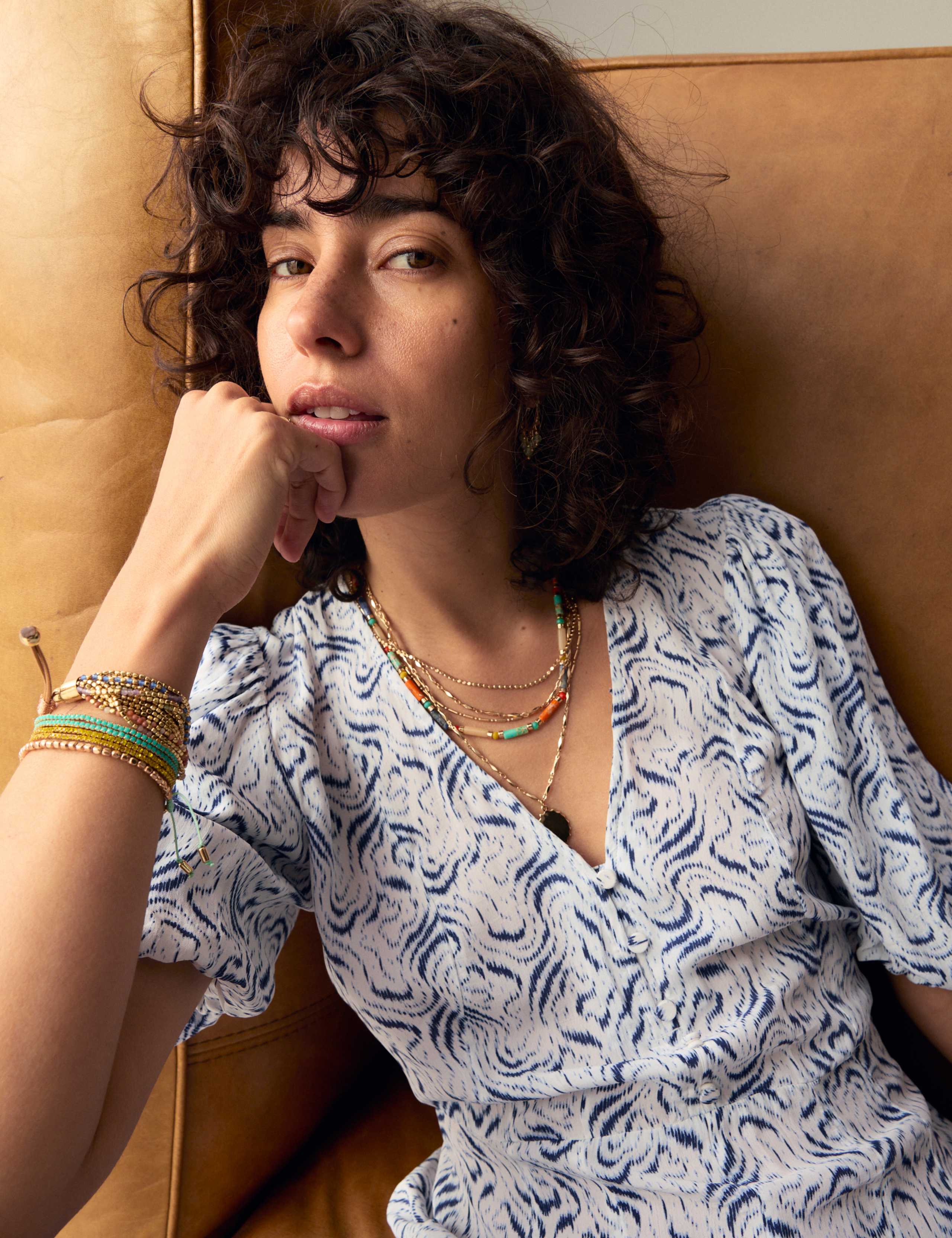 Printed V-Neck Midi Tea Dress 5 of 5