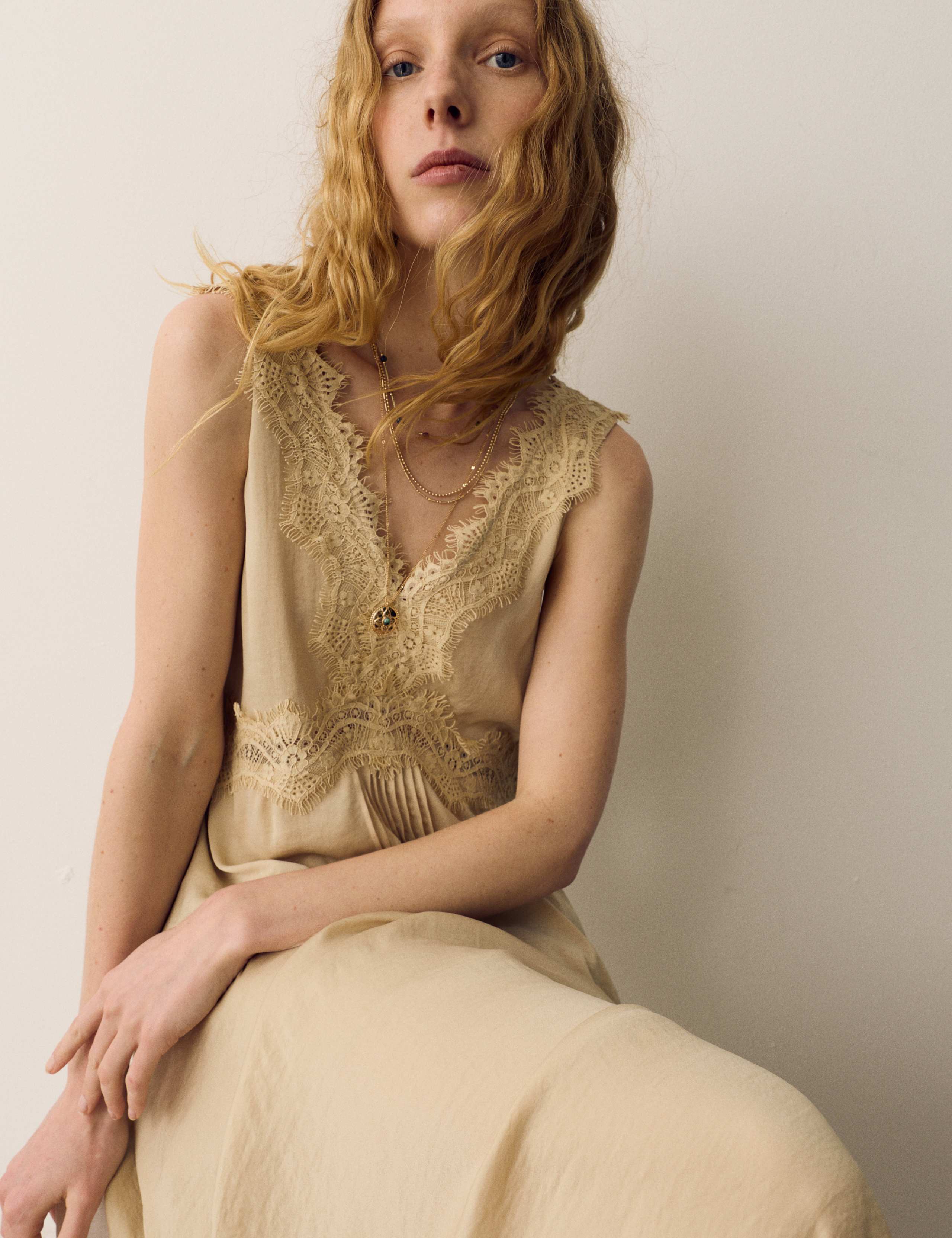 Lace Insert Mini Slip Dress 1 of 7