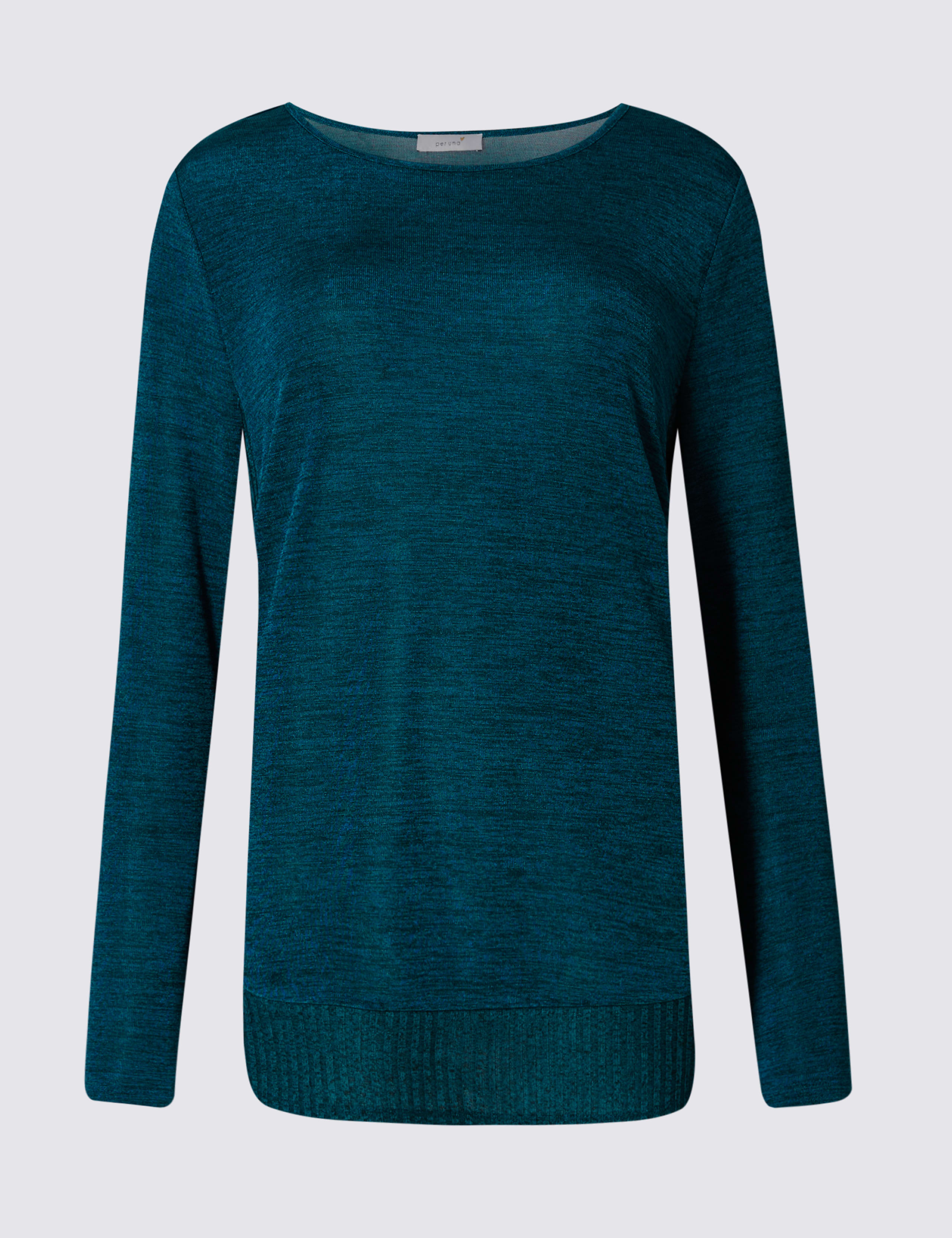 Ribbed Trim Long Sleeve Jersey Top 2 of 4
