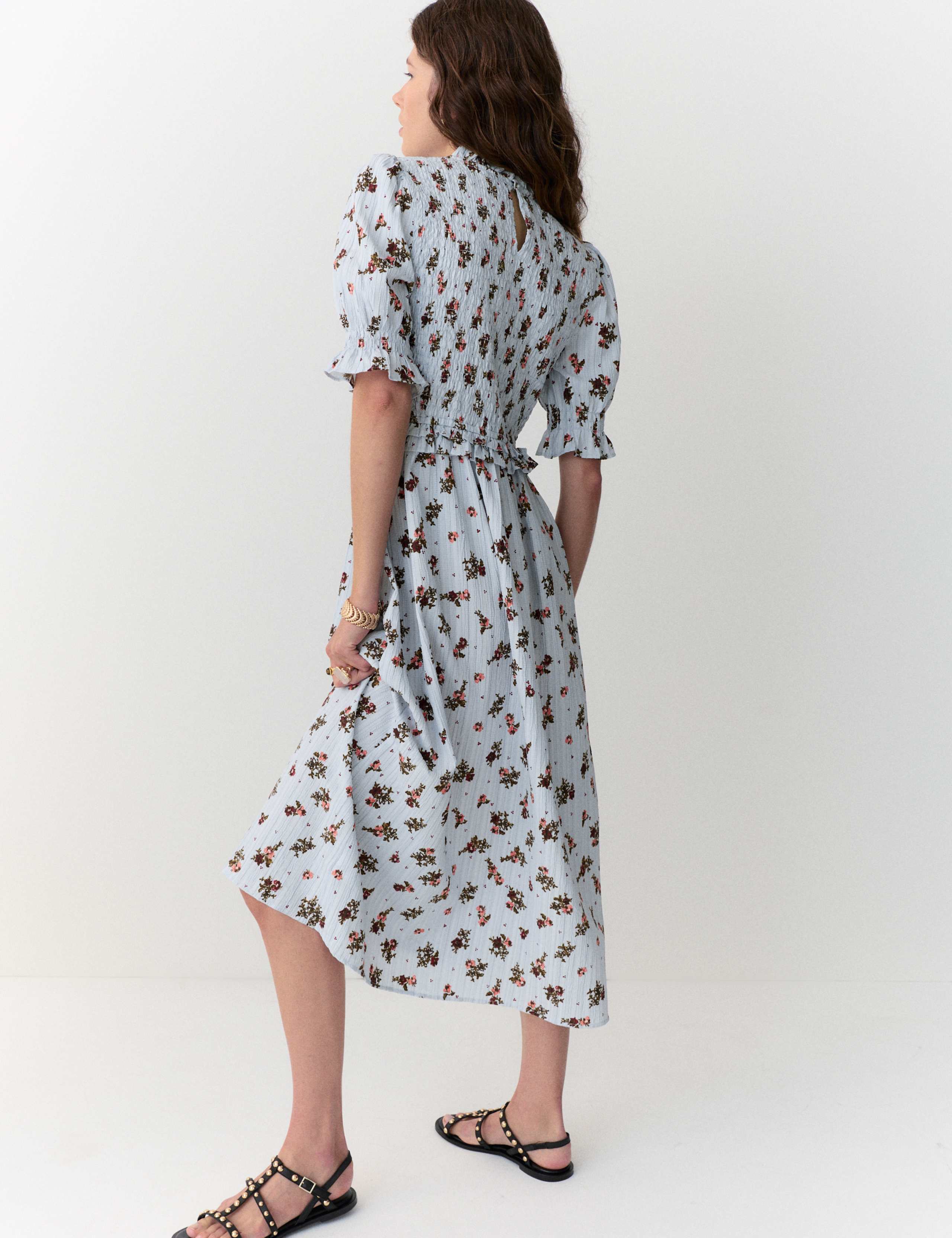 Floral Crew Neck Midi Dress 3 of 5