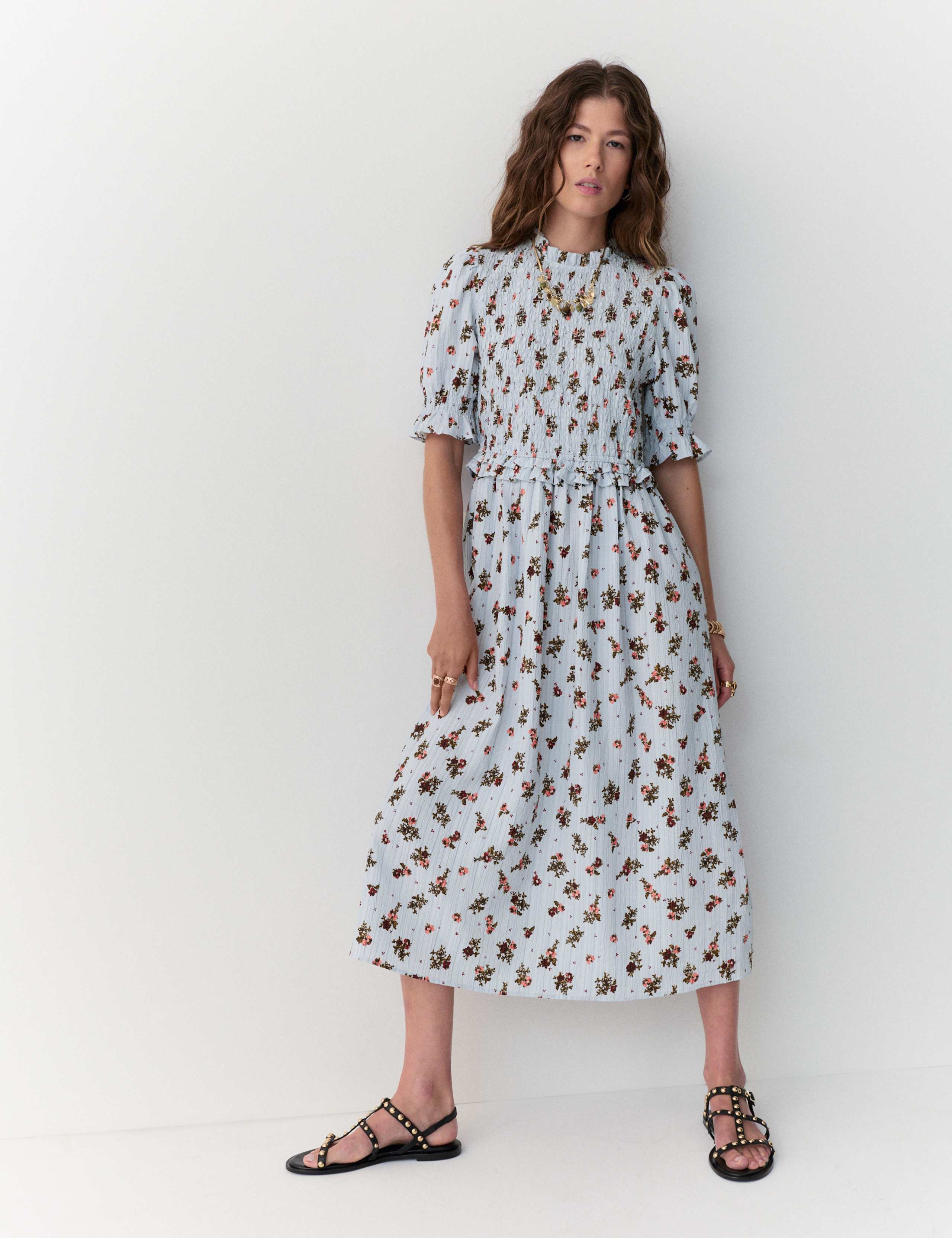 Floral Crew Neck Midi Dress 5 of 5