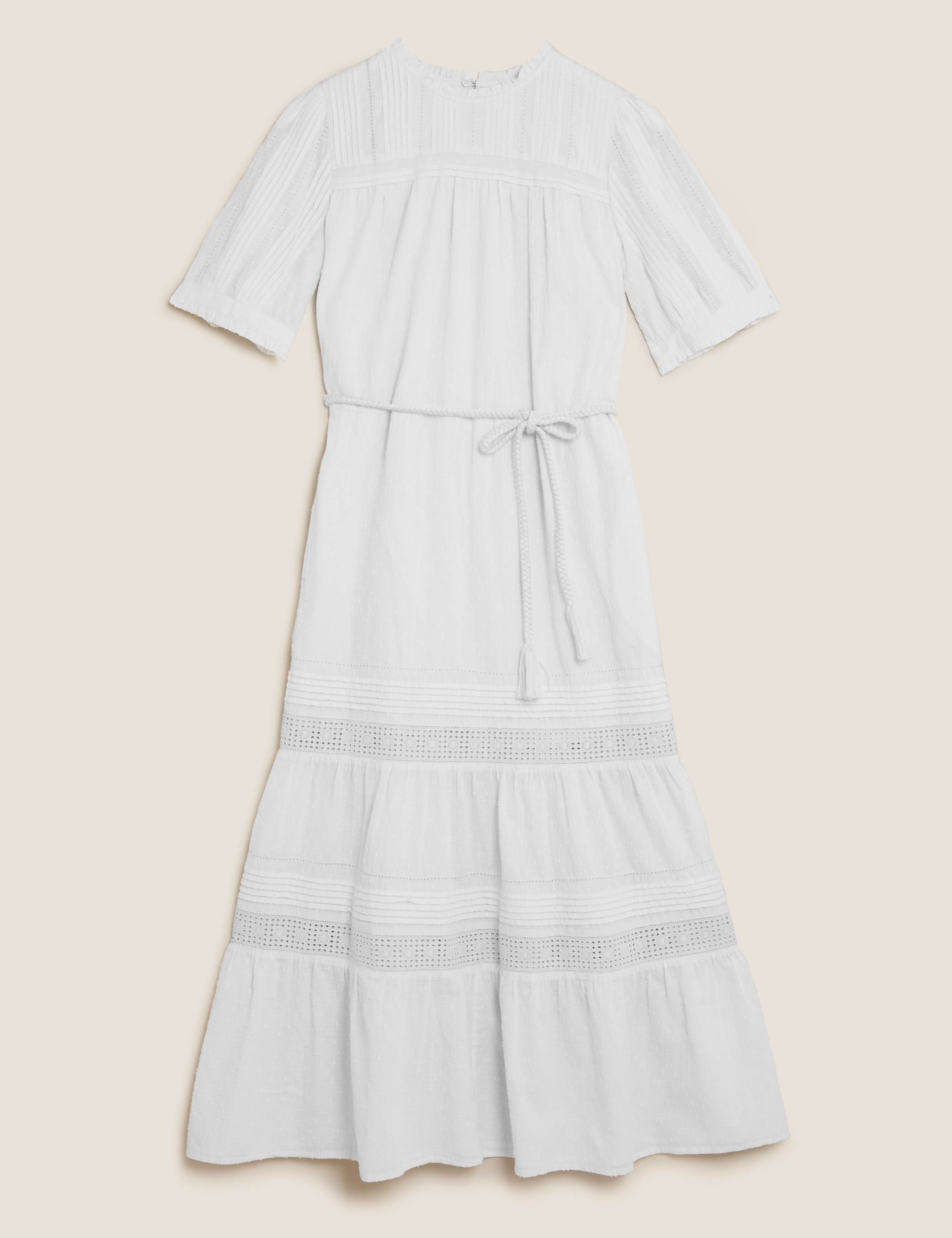 Pure Cotton Embroidered Tiered Dress 2 of 8