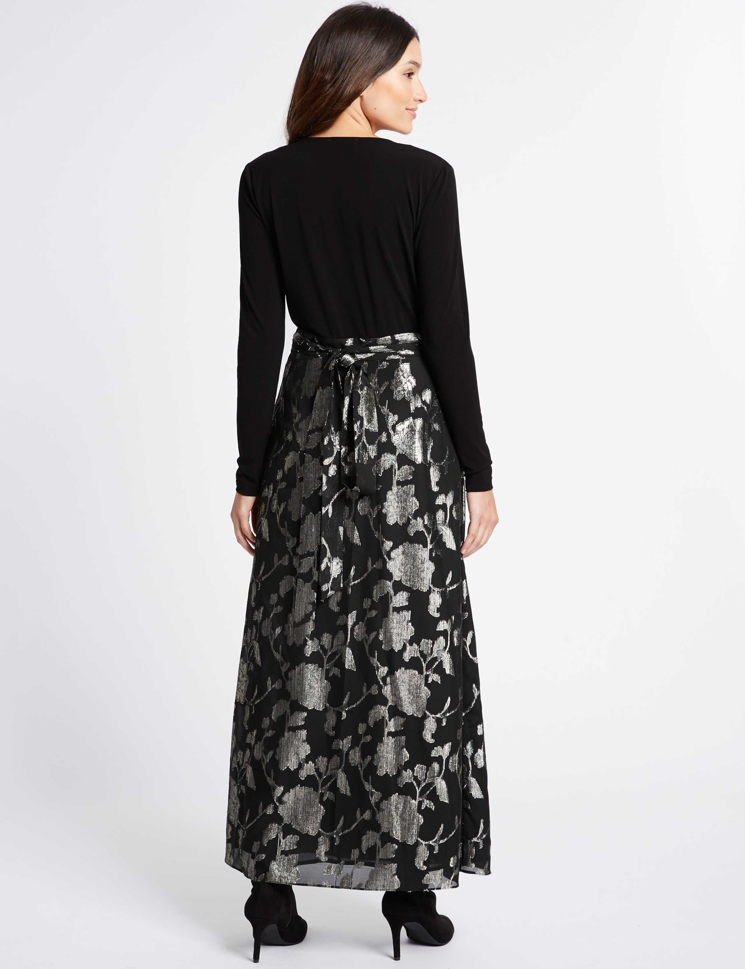 Jacquard Wrap Flock Maxi Dress 4 of 5