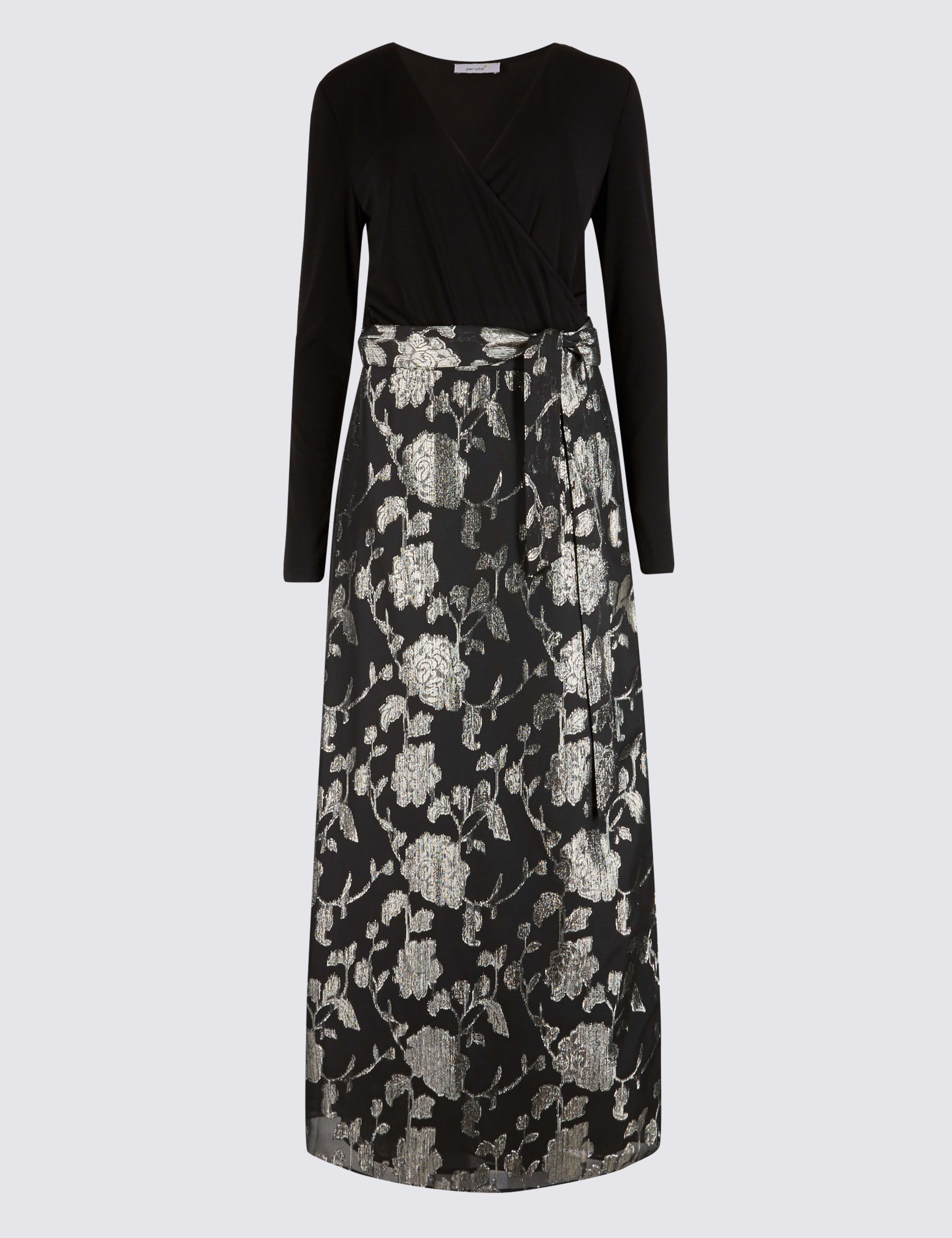 Jacquard Wrap Flock Maxi Dress 2 of 5