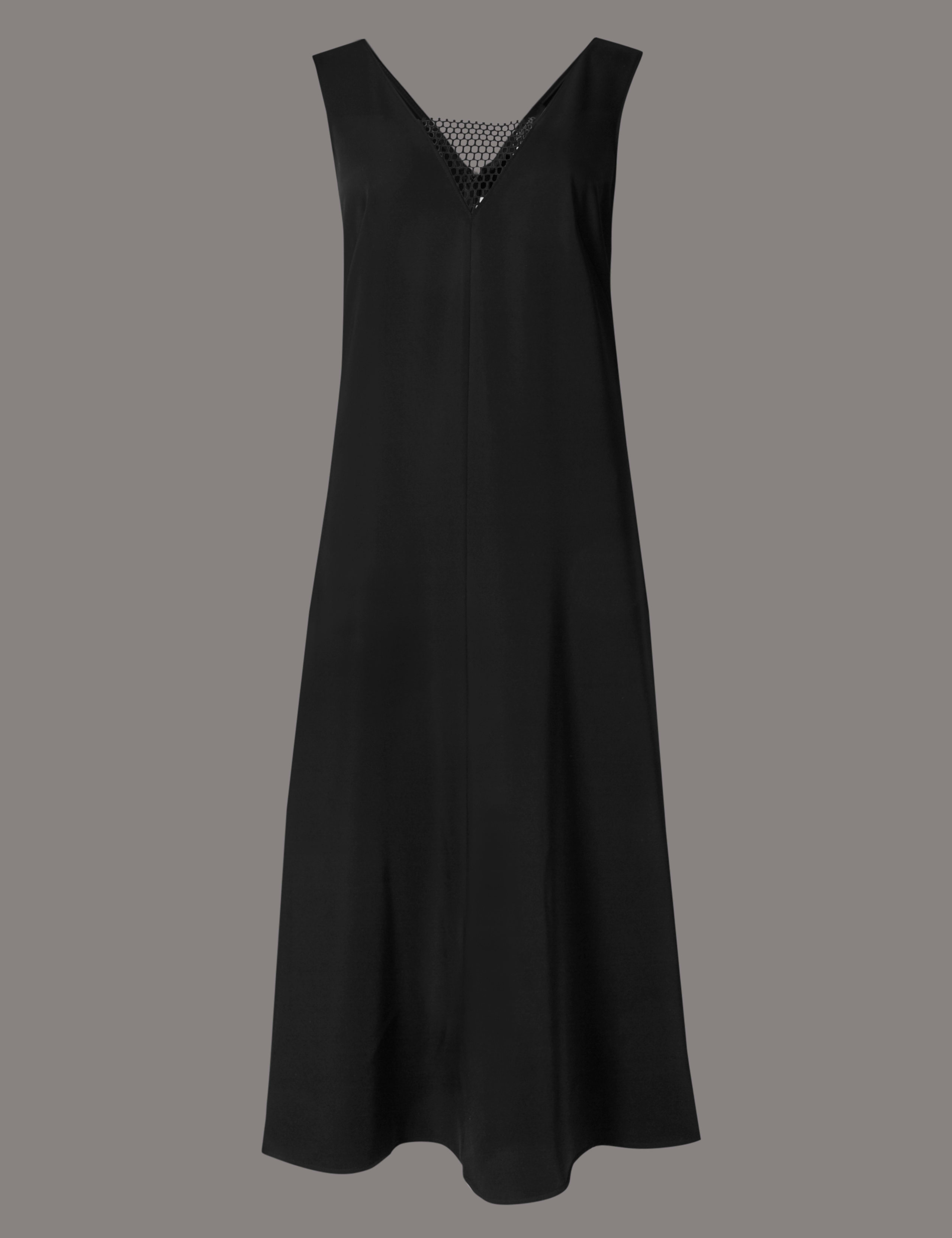Deep V-Neck Insert Fit & Flare Dress 2 of 4
