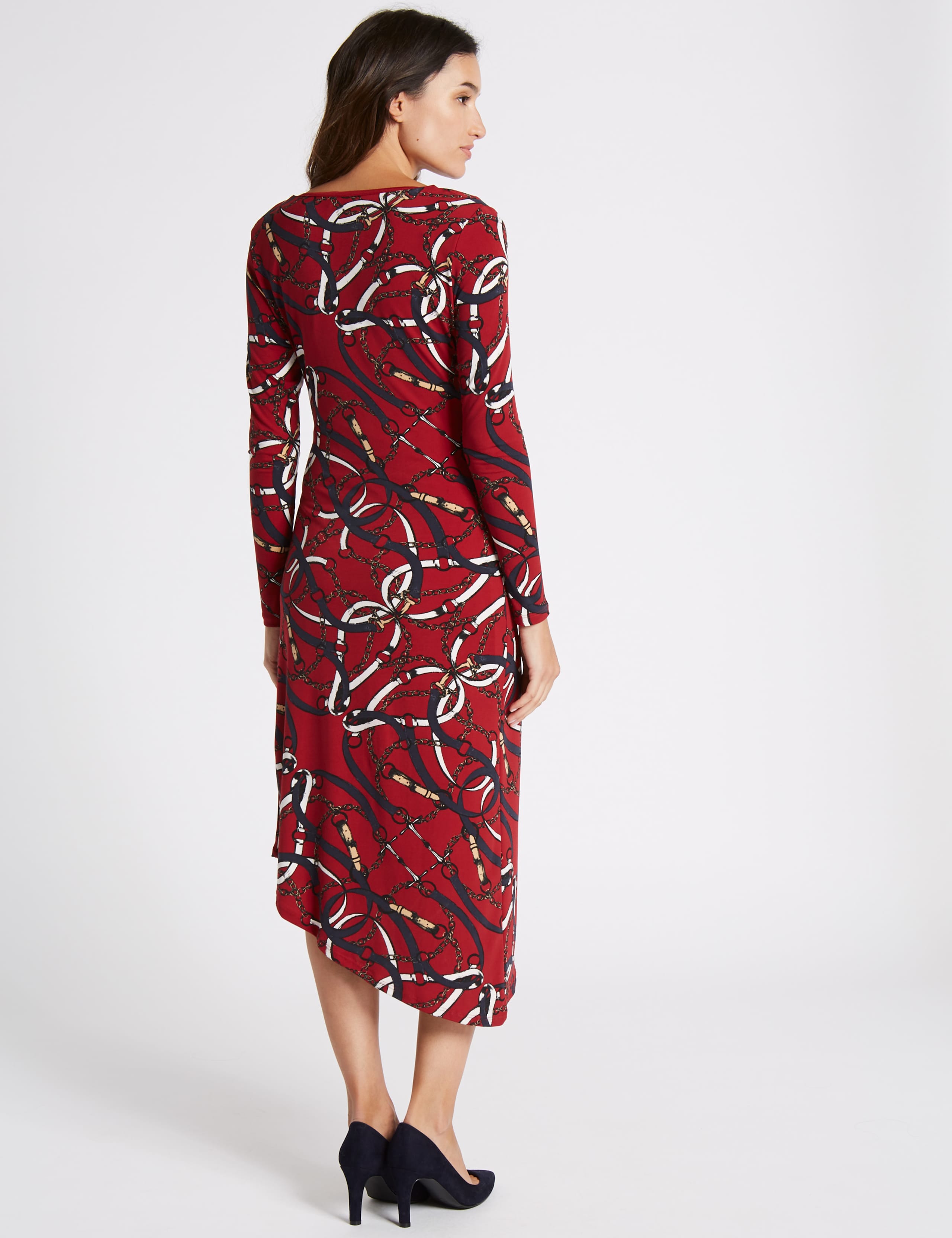 Chain Print Knot Front Bodycon Midi Dress 4 of 5