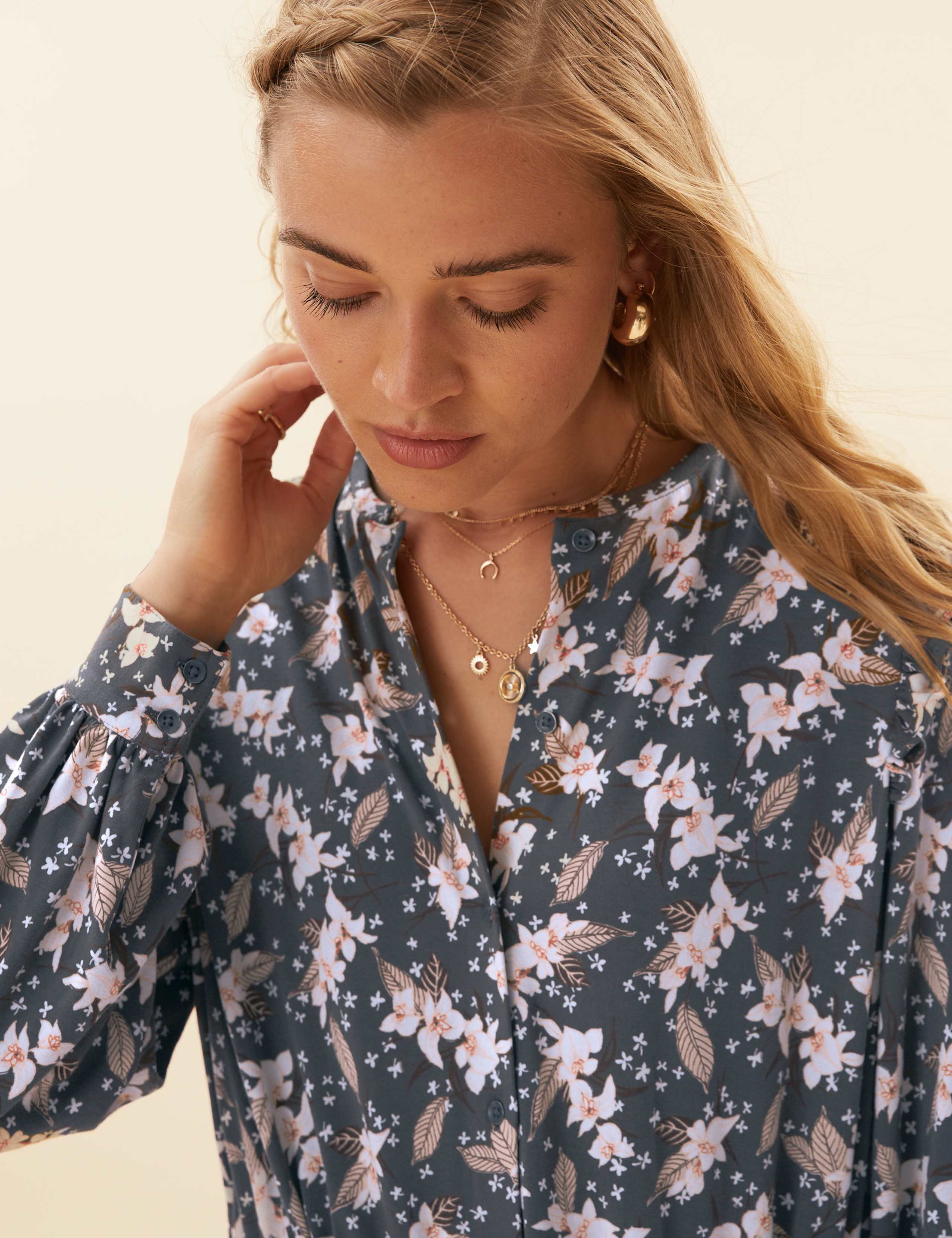 Jersey Floral Mini Waisted Dress 6 of 7