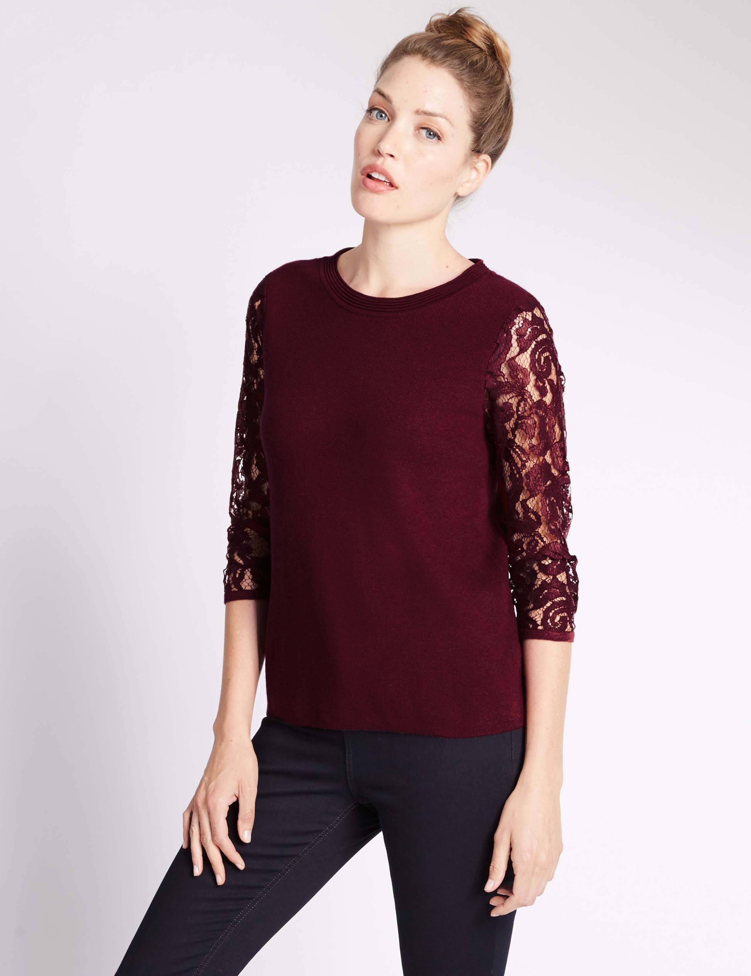 Lace 3/4 Sleeve Jumper 1 of 4