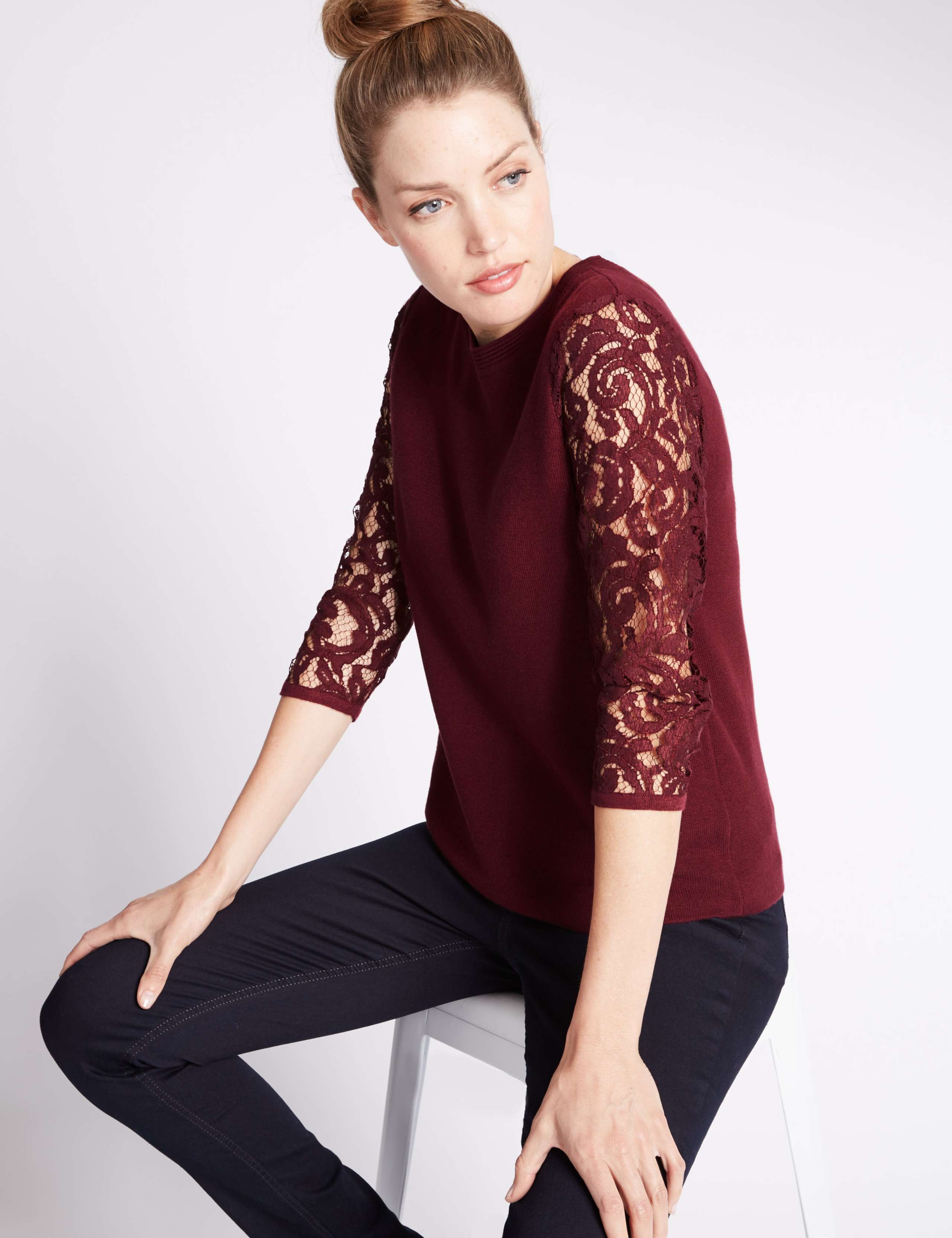 Lace 3/4 Sleeve Jumper 4 of 4