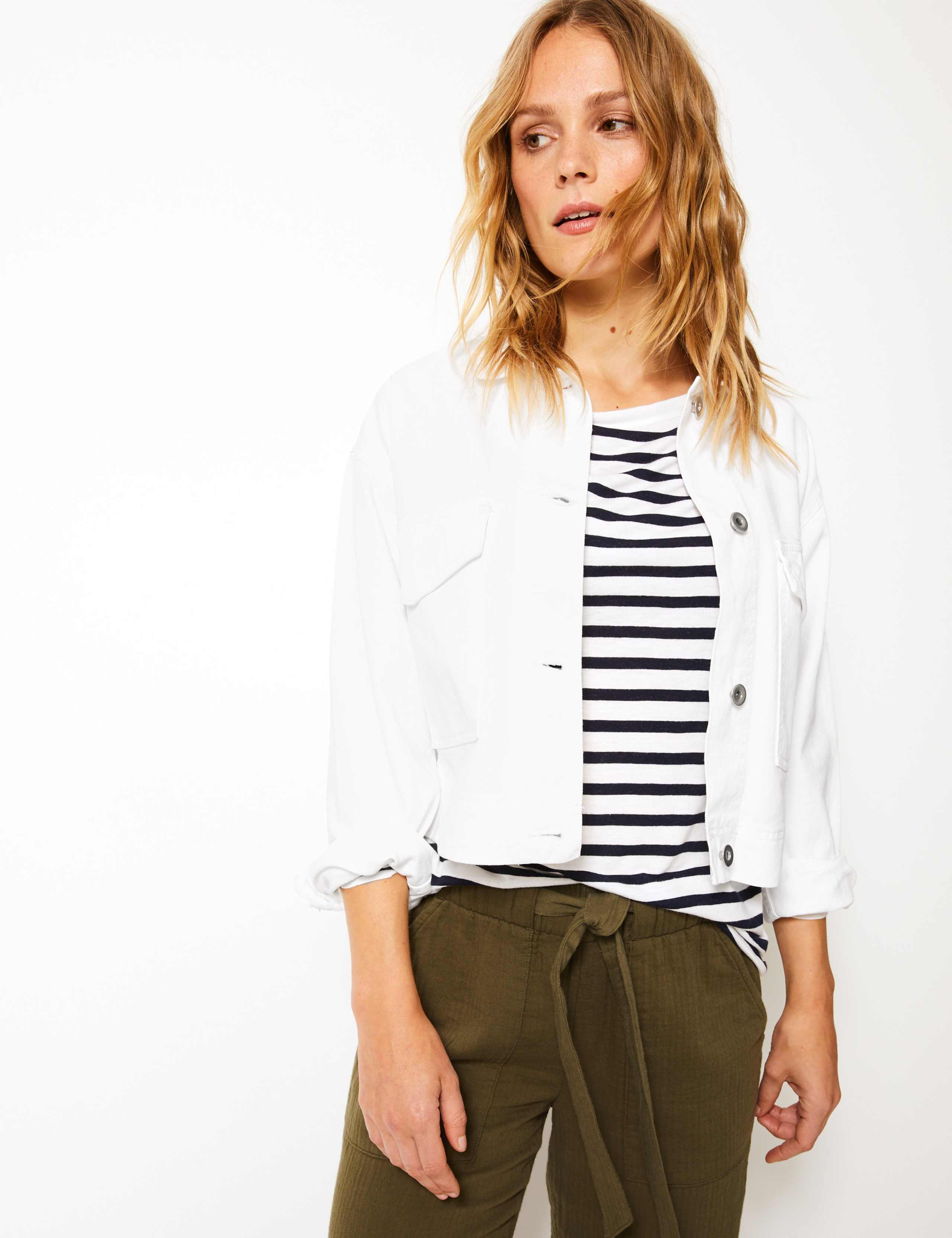 Pure Cotton Cropped Utility Jacket 3 of 4