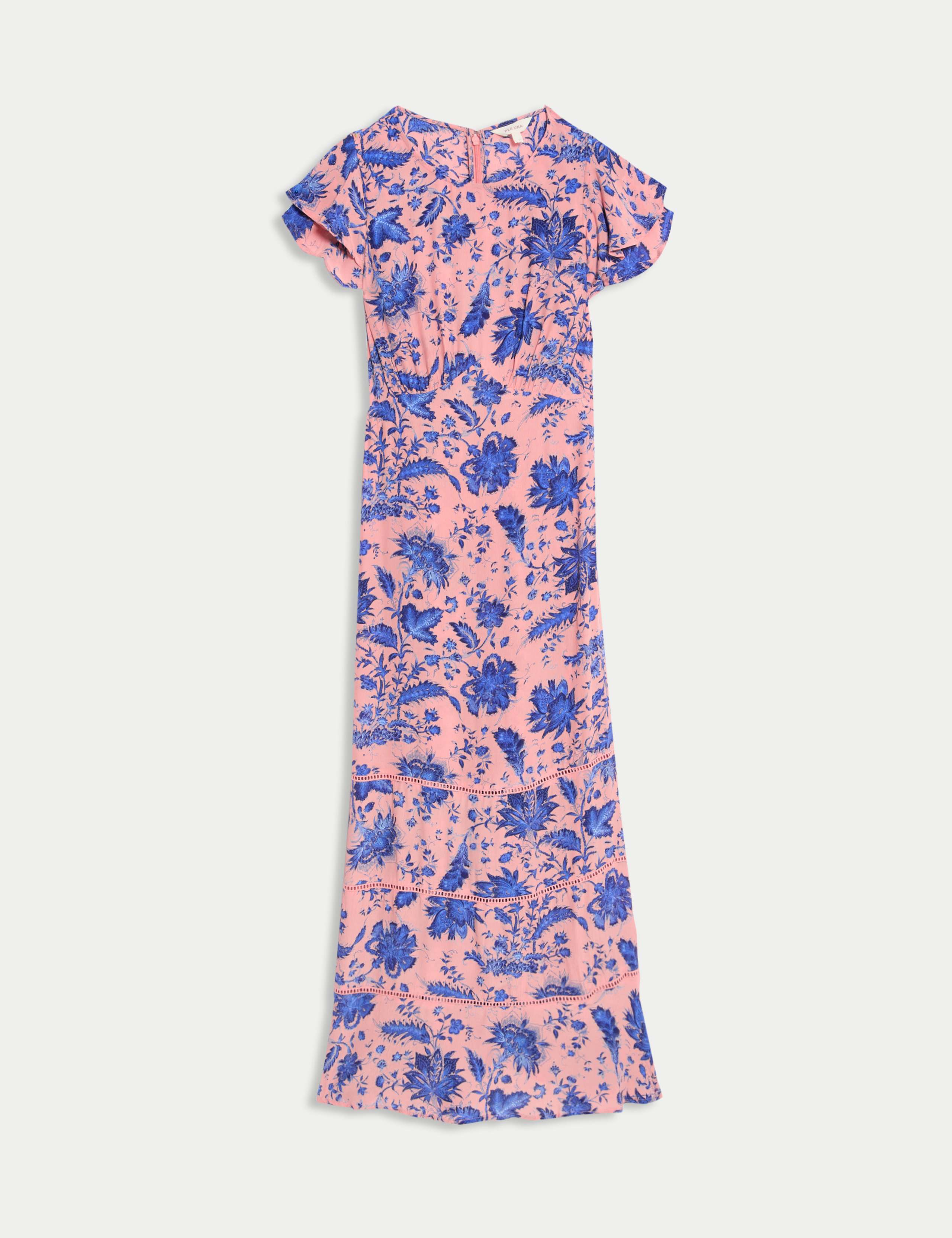 Floral Ruffle Midi Waisted Dress 2 of 5