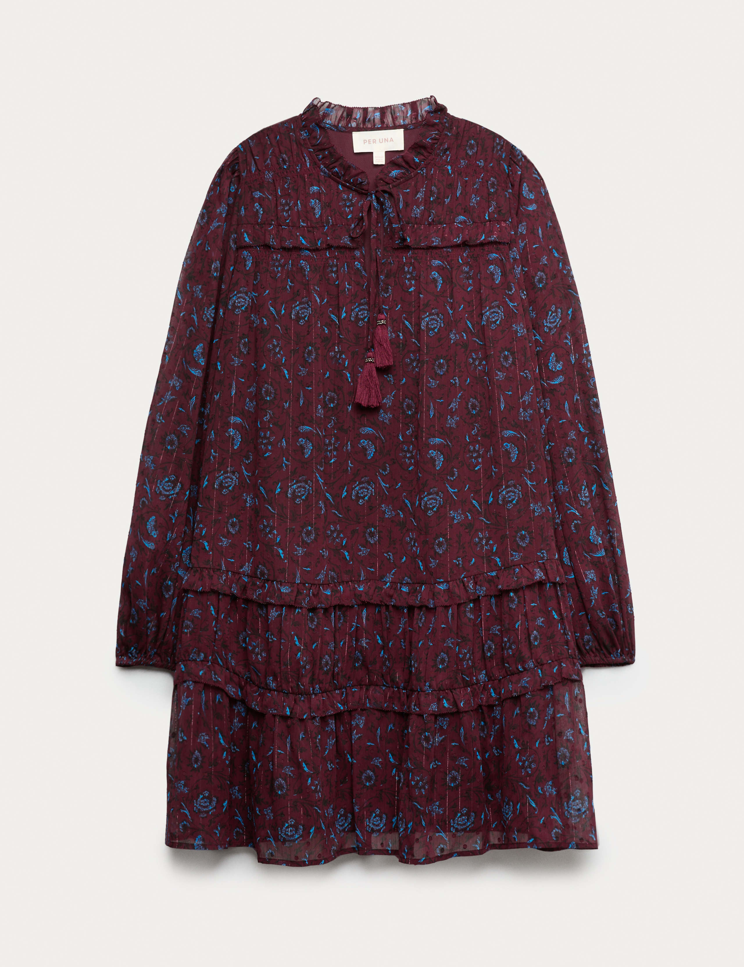 Chiffon Printed Metallic Mini Skater Dress 1 of 1