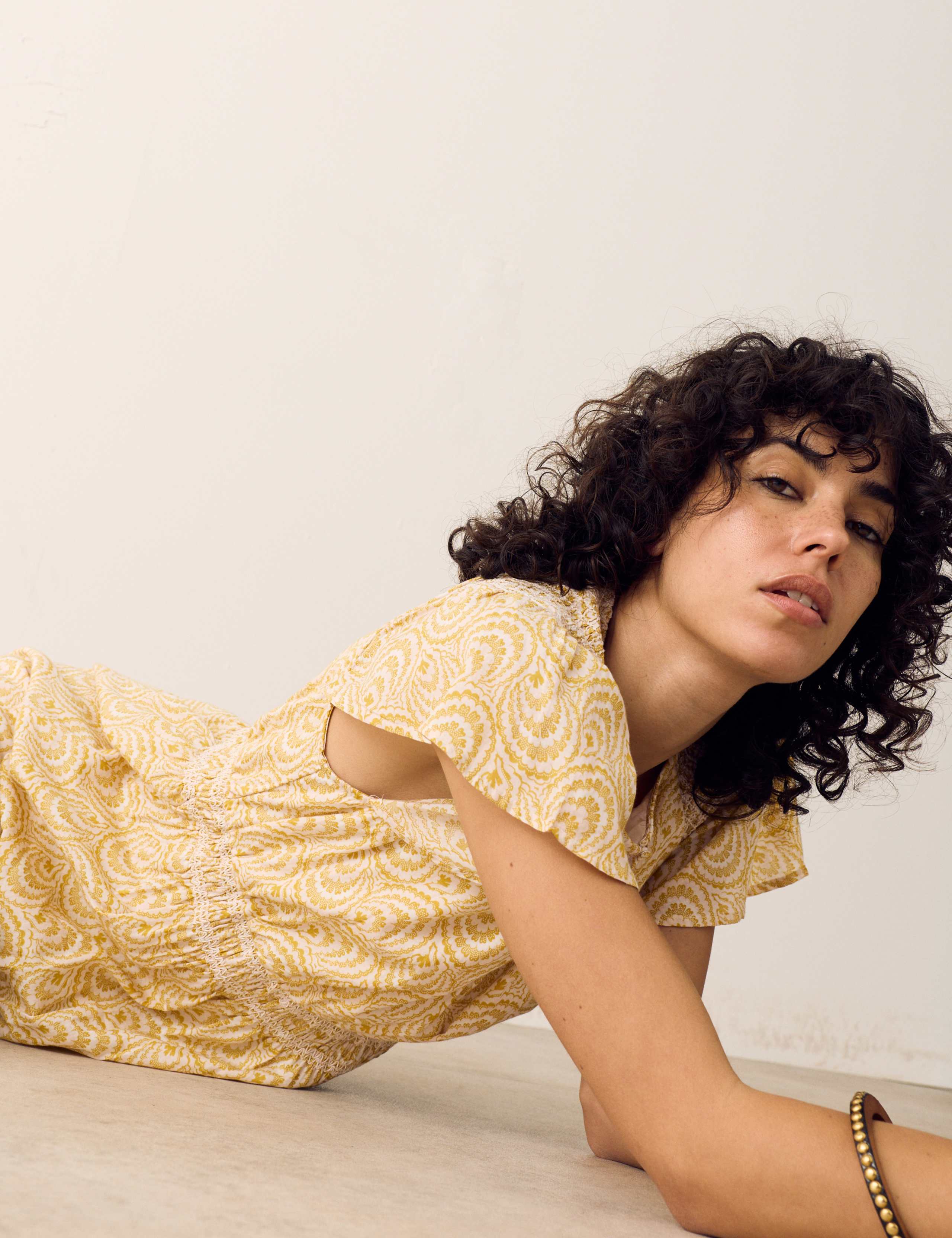 Cotton Rich Printed Midi Waisted Dress 6 of 6