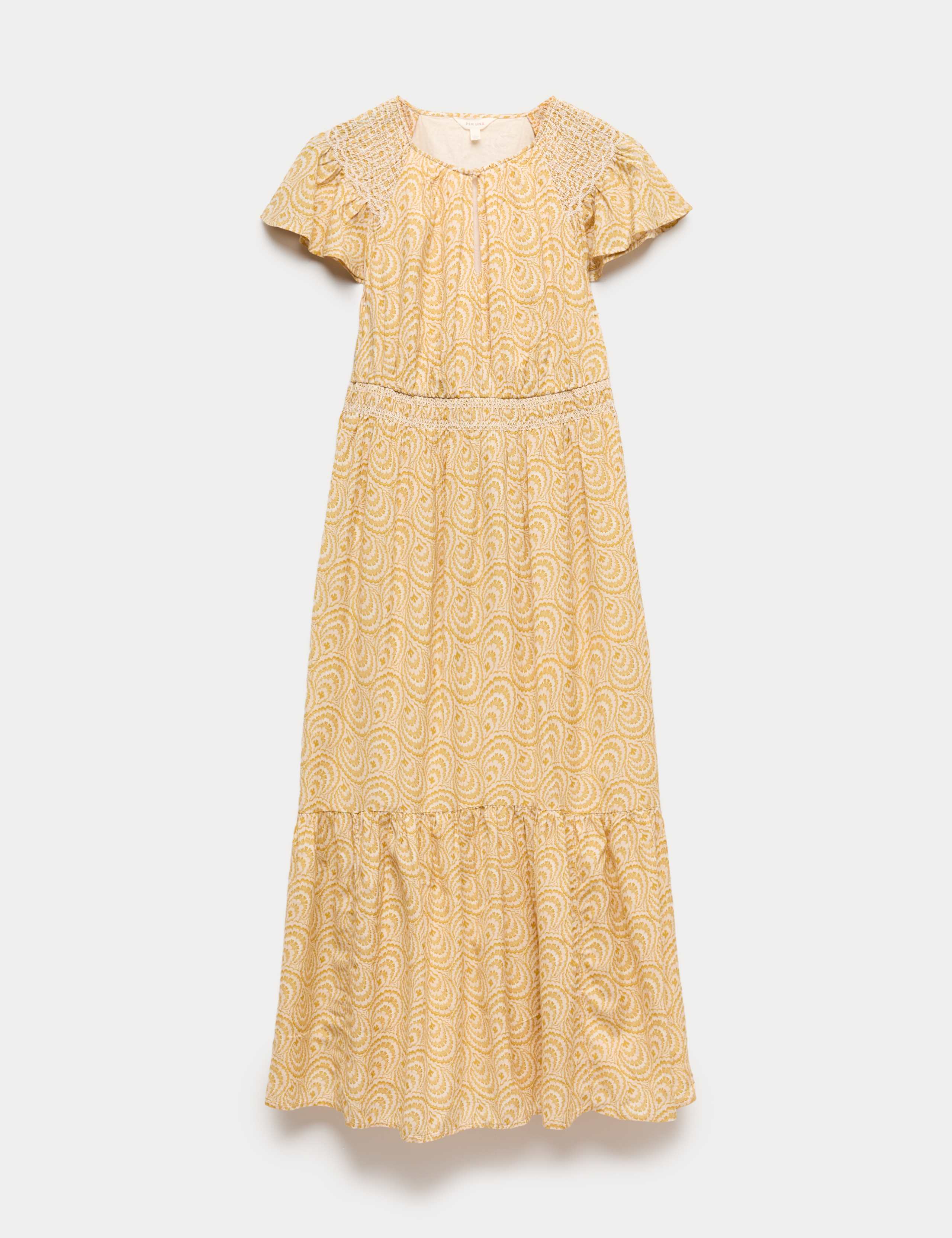 Cotton Rich Printed Midi Waisted Dress 2 of 6