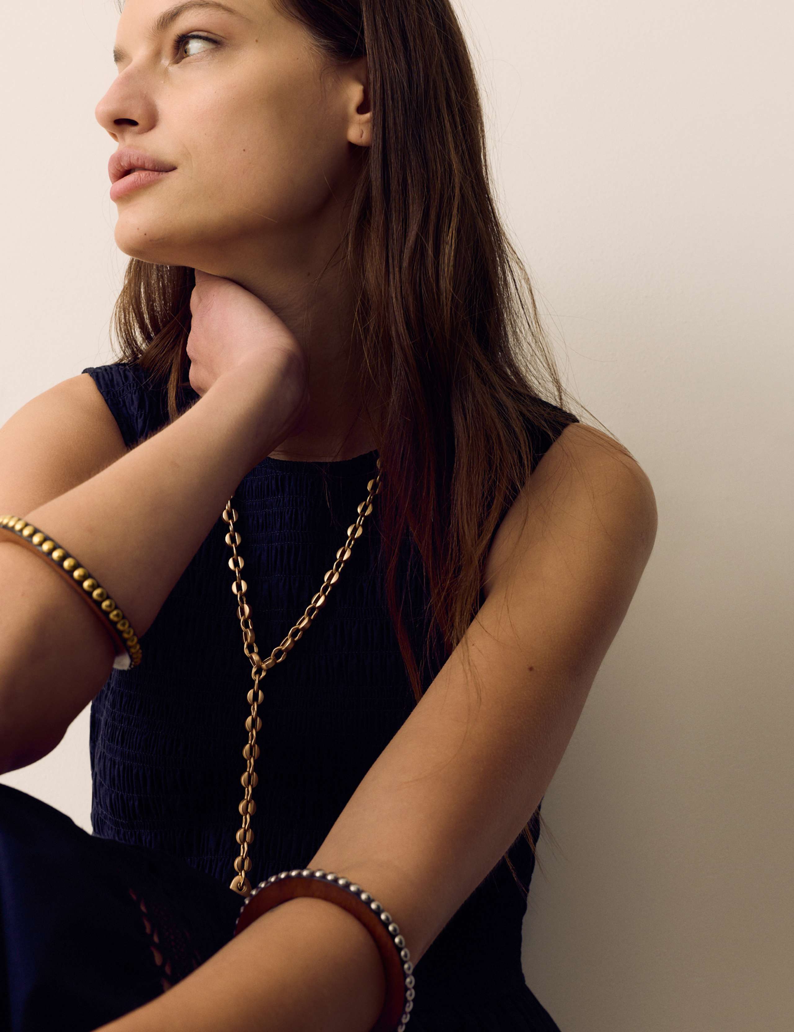 Pure Cotton Midi Shirred Dress 6 of 8