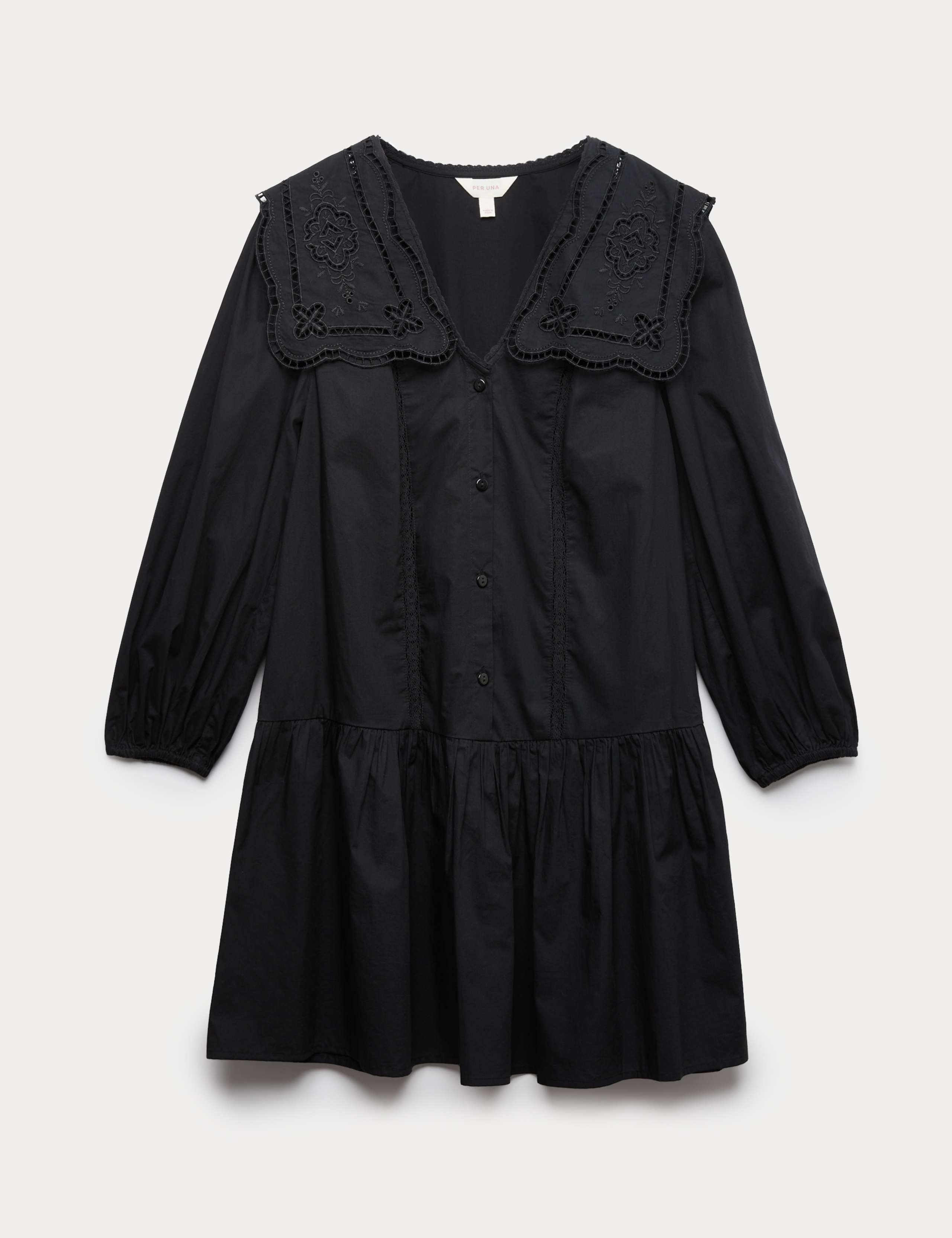 Pure Cotton Broderie Midi Smock Dress 2 of 6