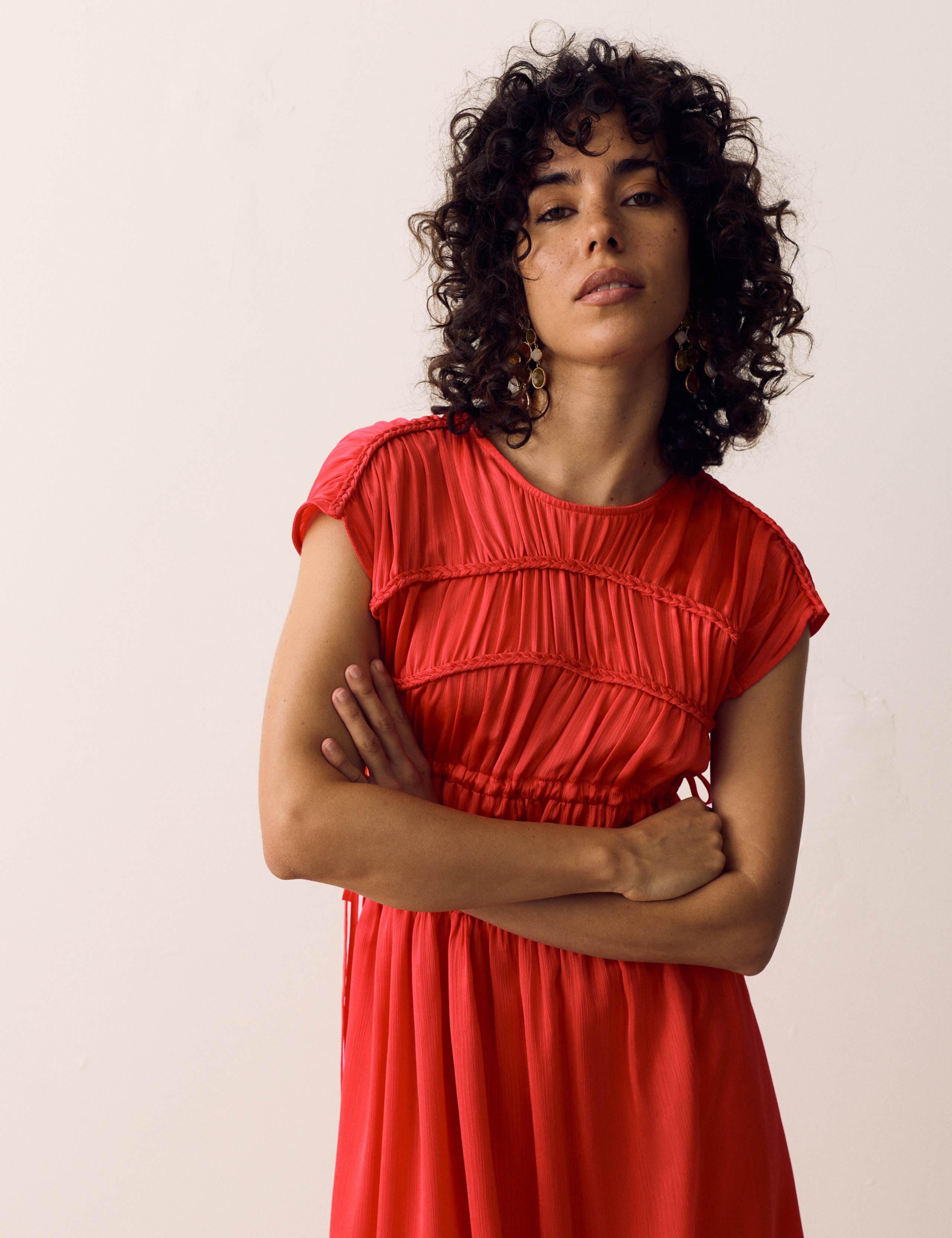 Satin Smock Detail Midaxi Dress 4 of 5