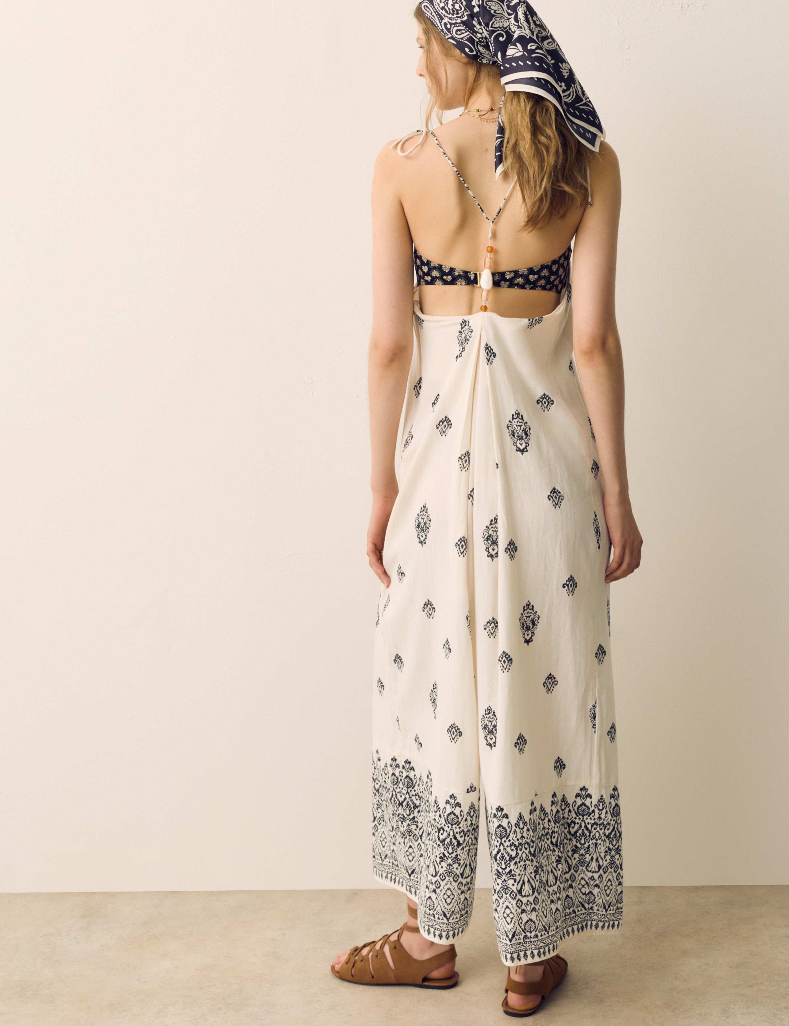 Pure Cotton Printed Strappy Jumpsuit 5 of 6