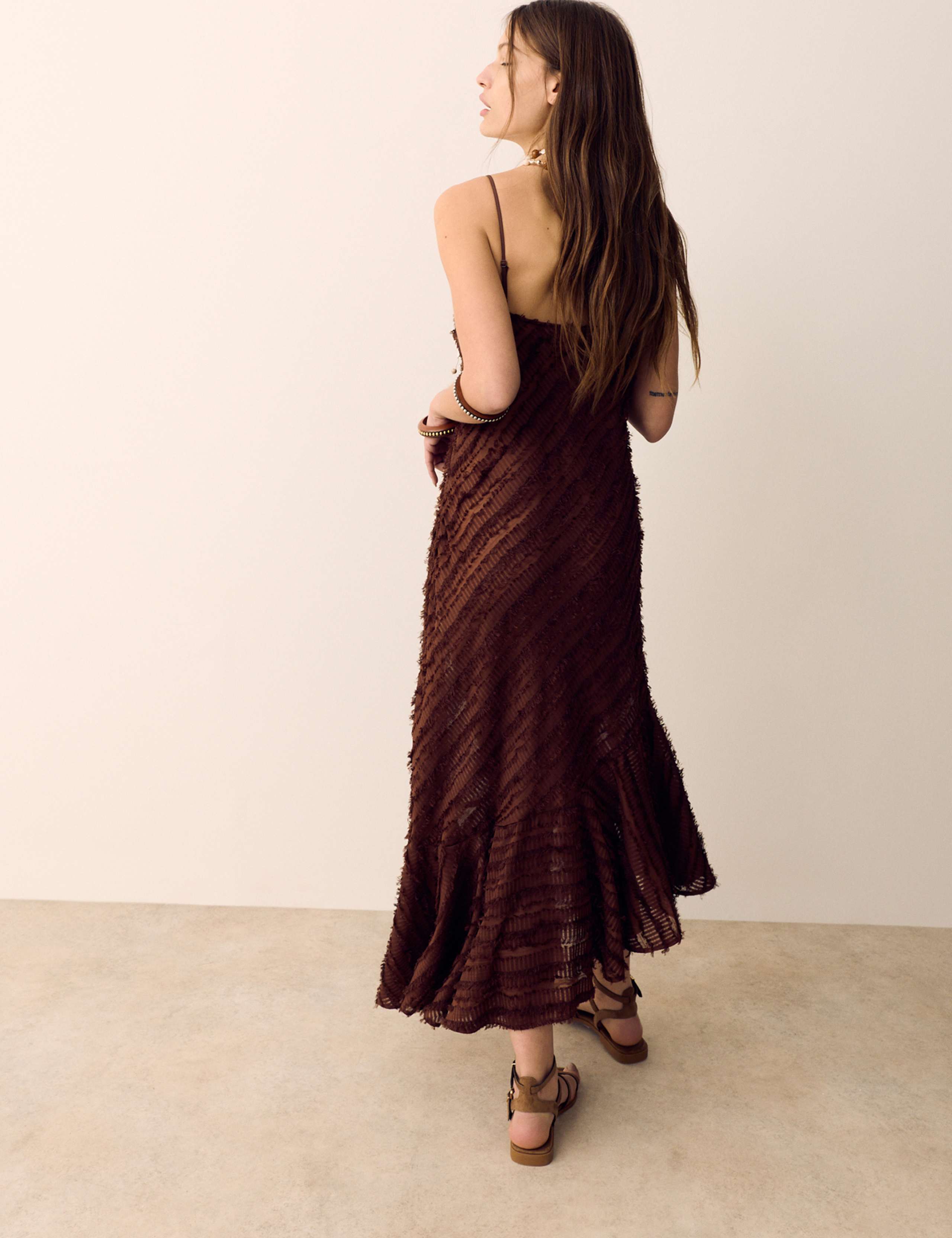 Jacquard Scoop Neck Midi Slip Dress 2 of 5