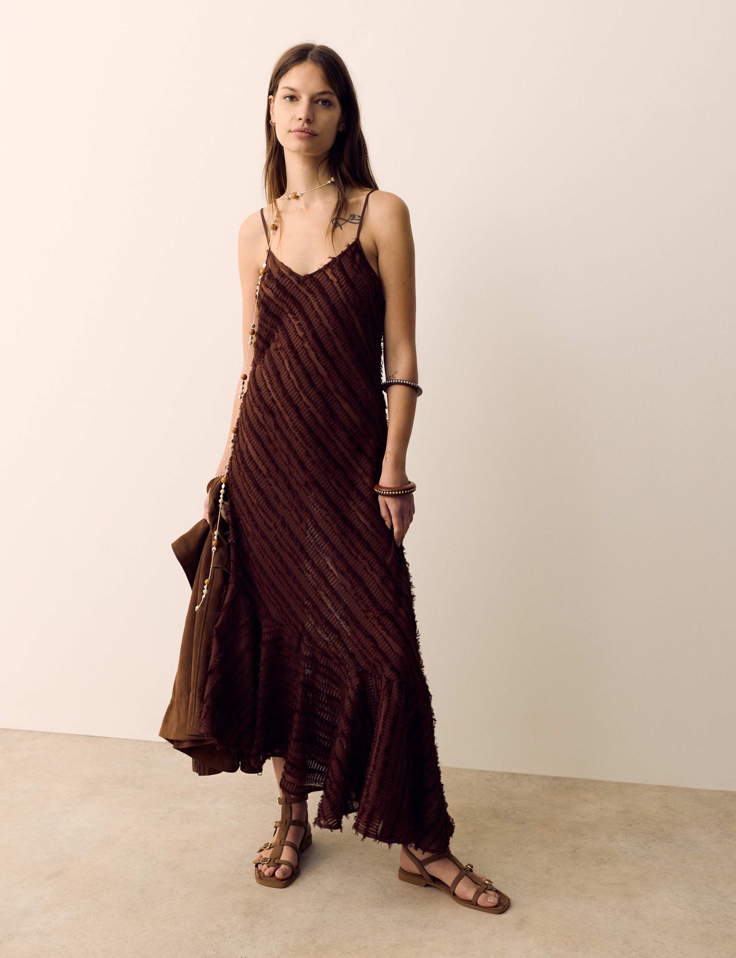 Jacquard Scoop Neck Midi Slip Dress 4 of 5