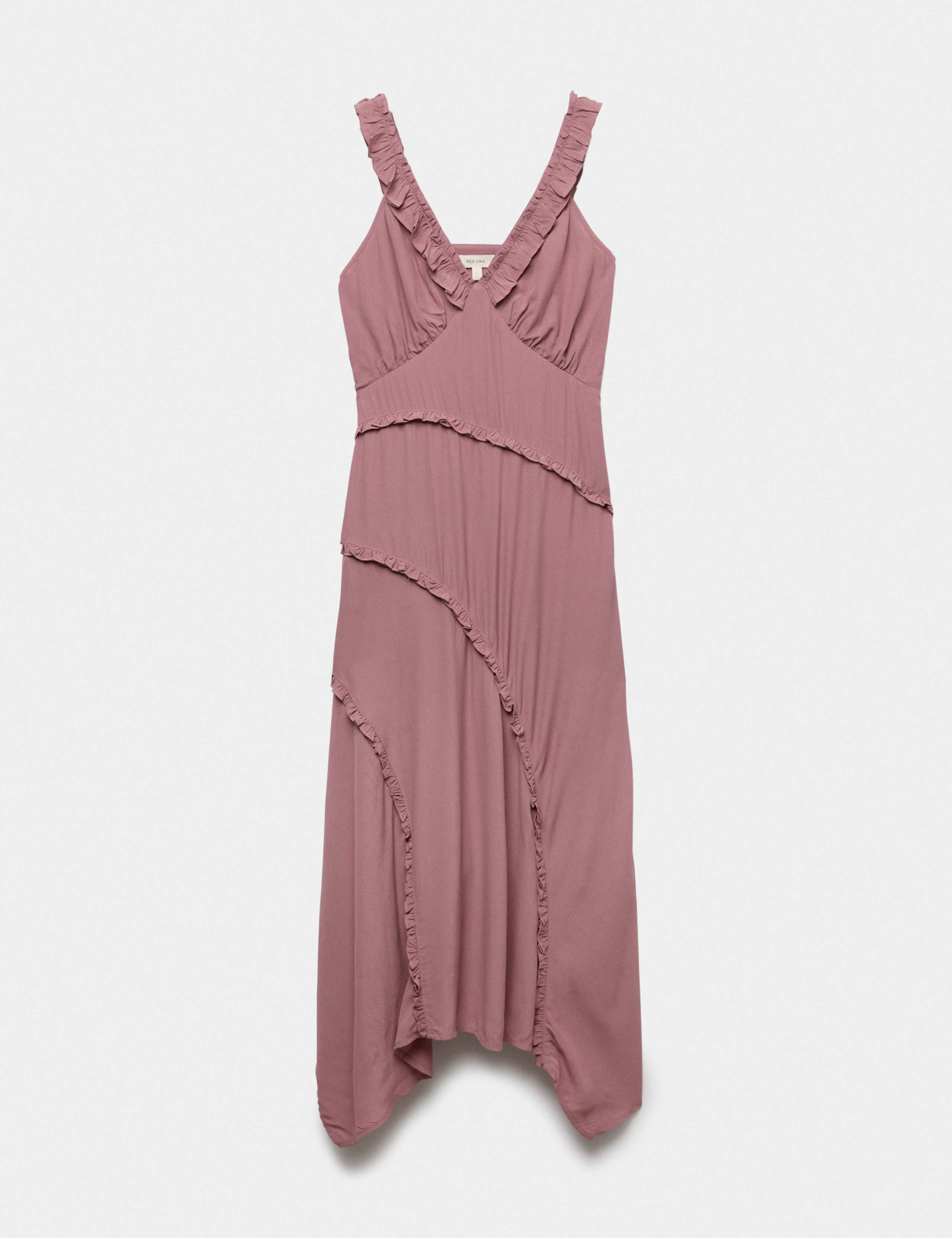 V-Neck Ruffle Detail Maxi Waisted Dress 1 of 1