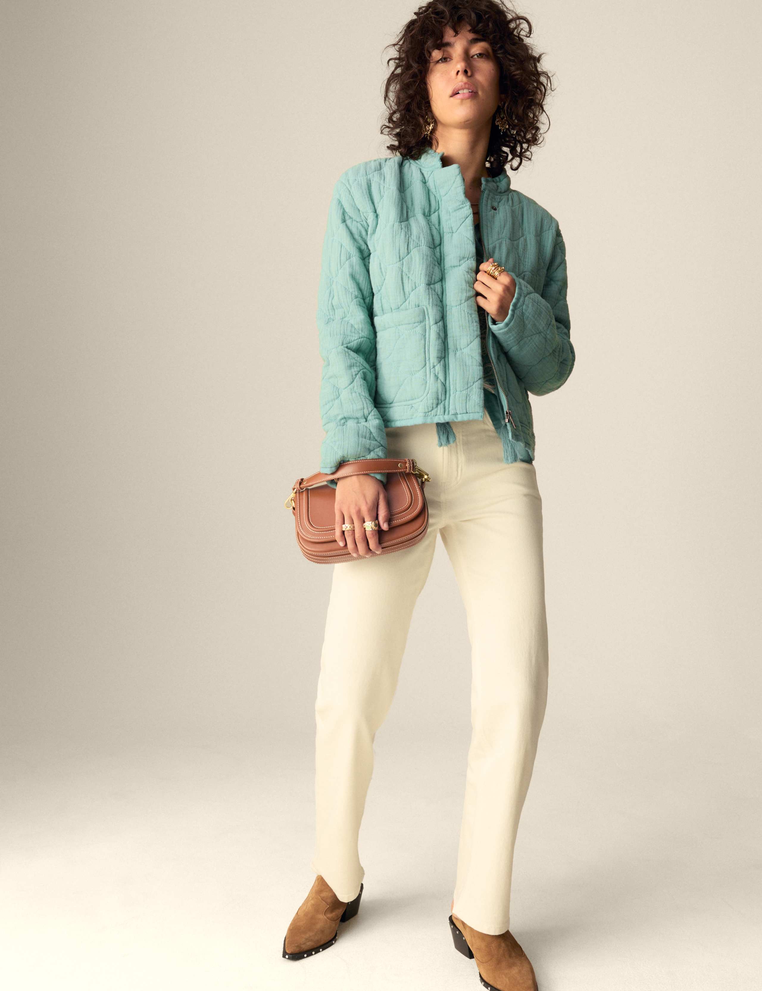 Pure Cotton Quilted Collared Utility Jacket 3 of 7