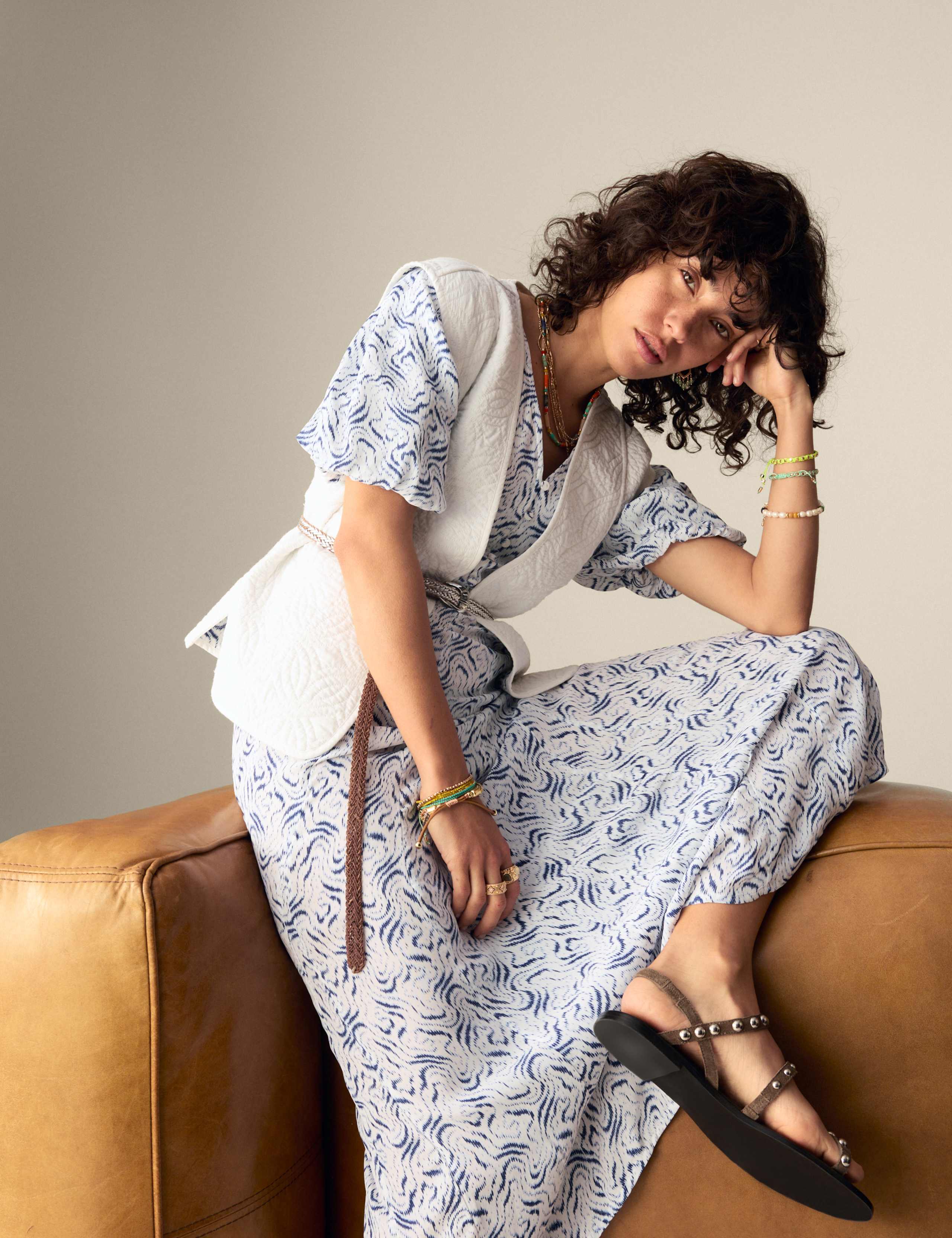 Pure Cotton Printed Quilted Reversible Gilet 4 of 6