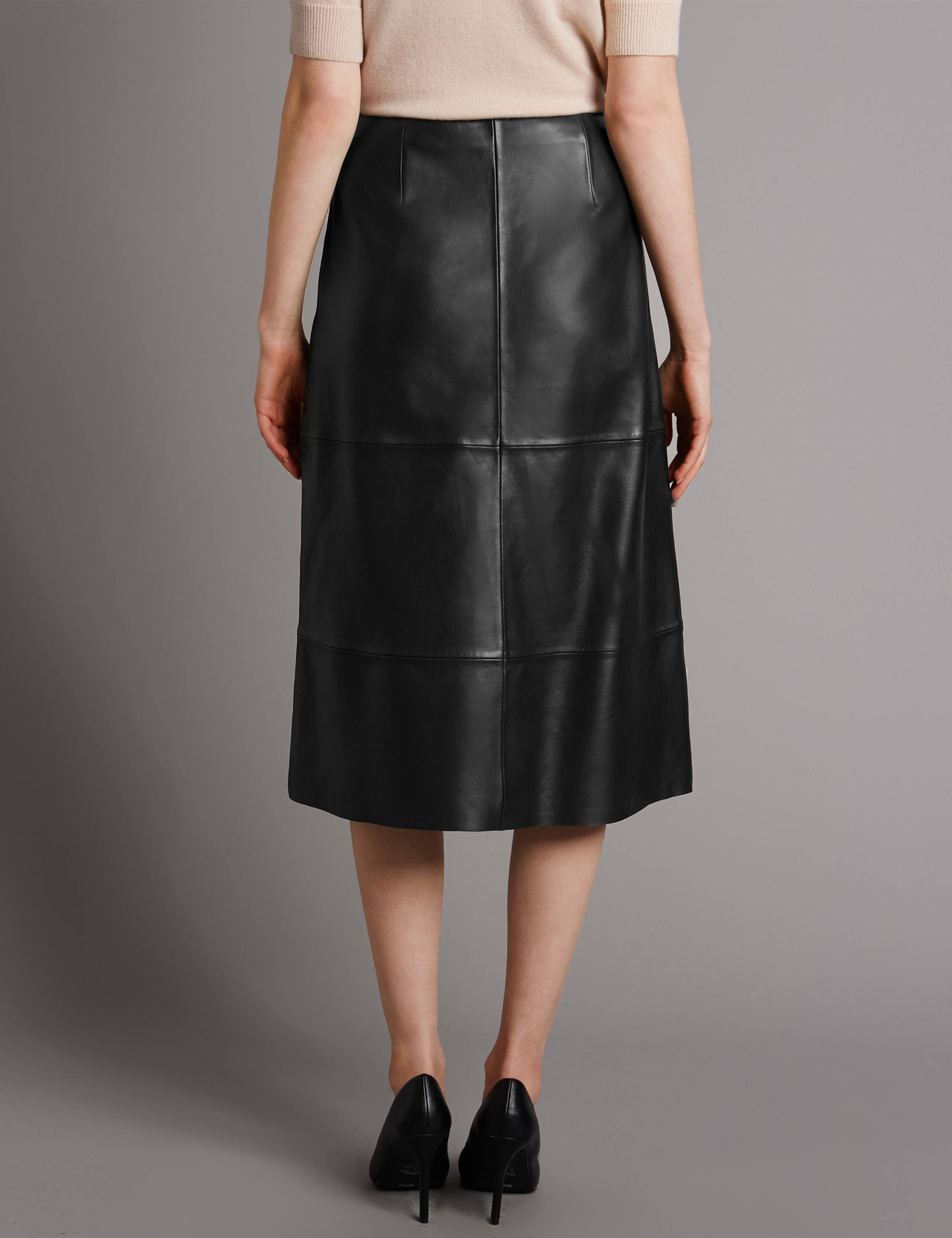 Pure Leather A-Line Skirt 3 of 4