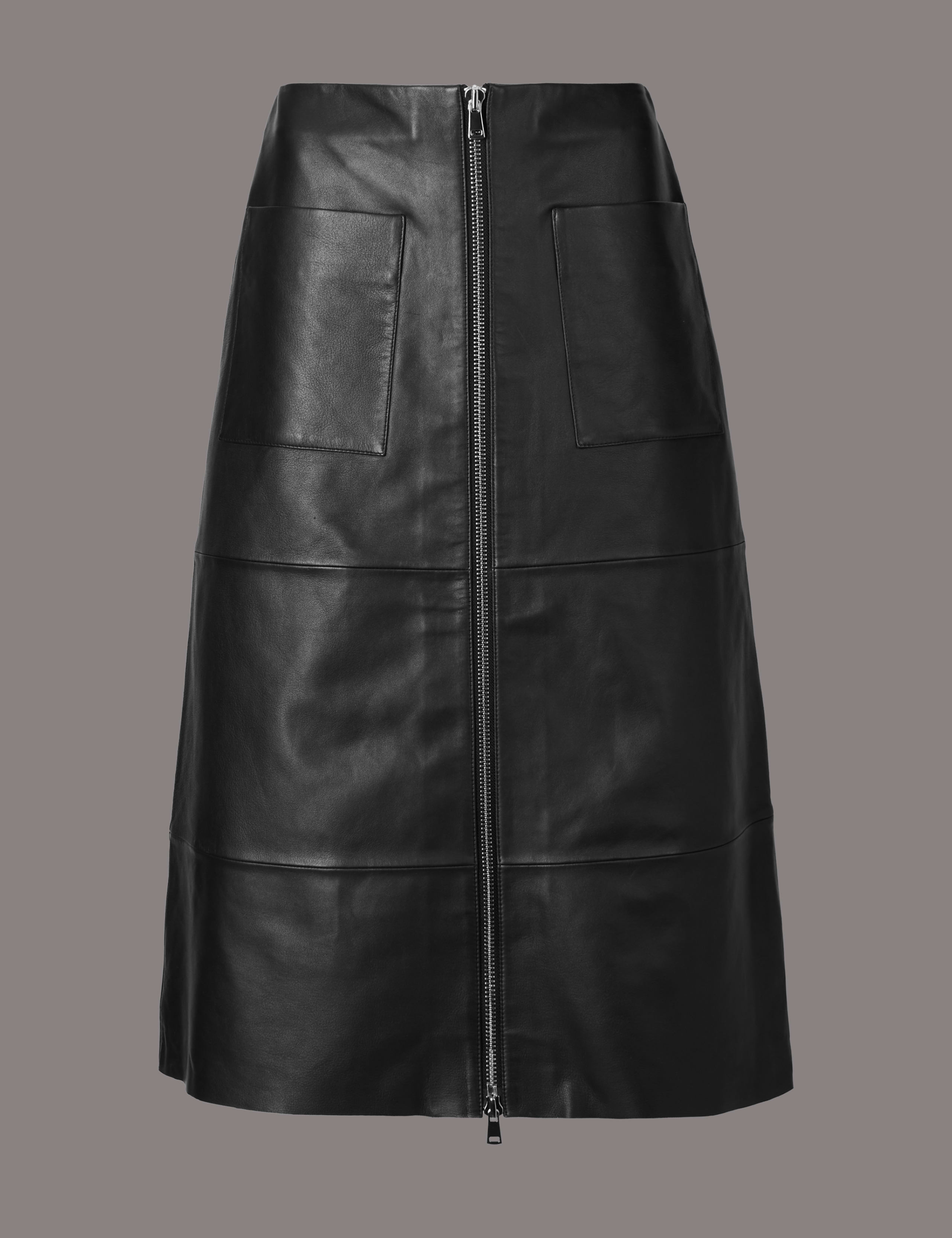 Pure Leather A-Line Skirt 2 of 4