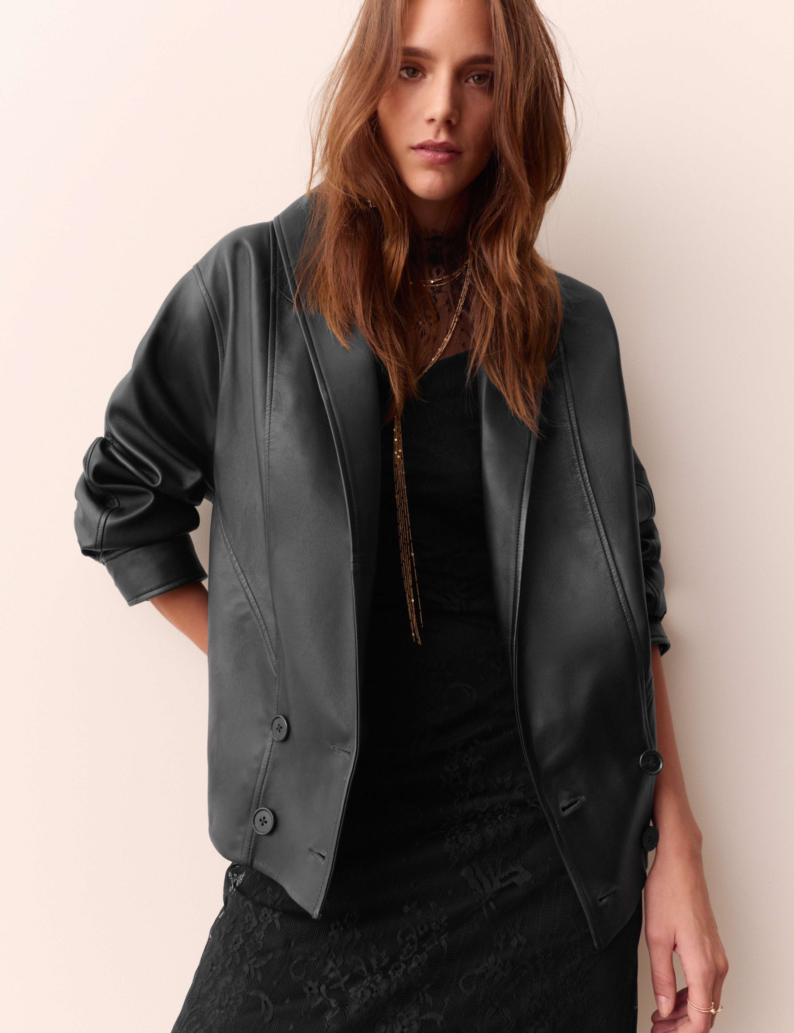 Faux Fur Collar Leather Jacket 6 of 6