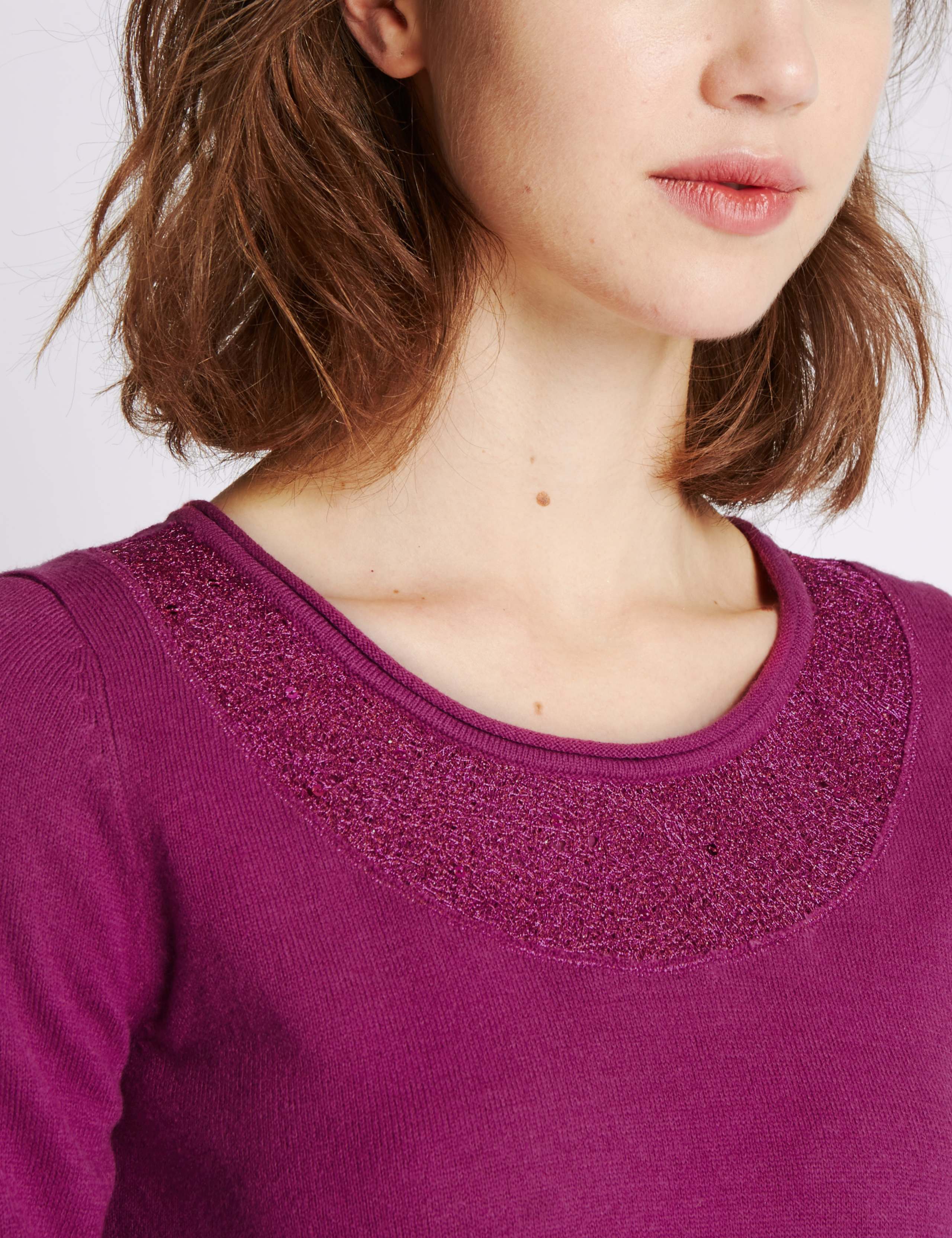 Sequin Embellished Lace Neckline Jumper 3 of 3