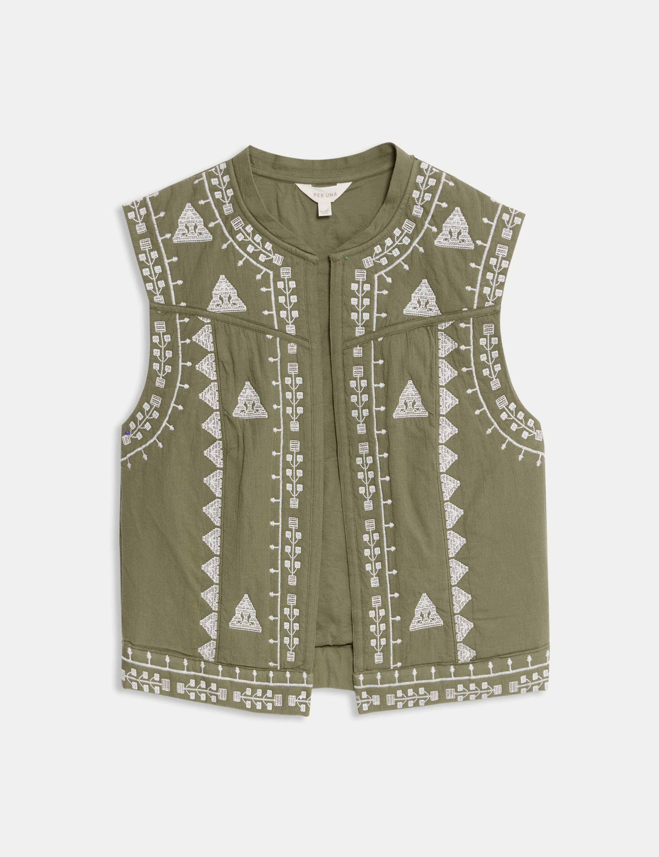 Pure Cotton Embroidered Gilet 2 of 7