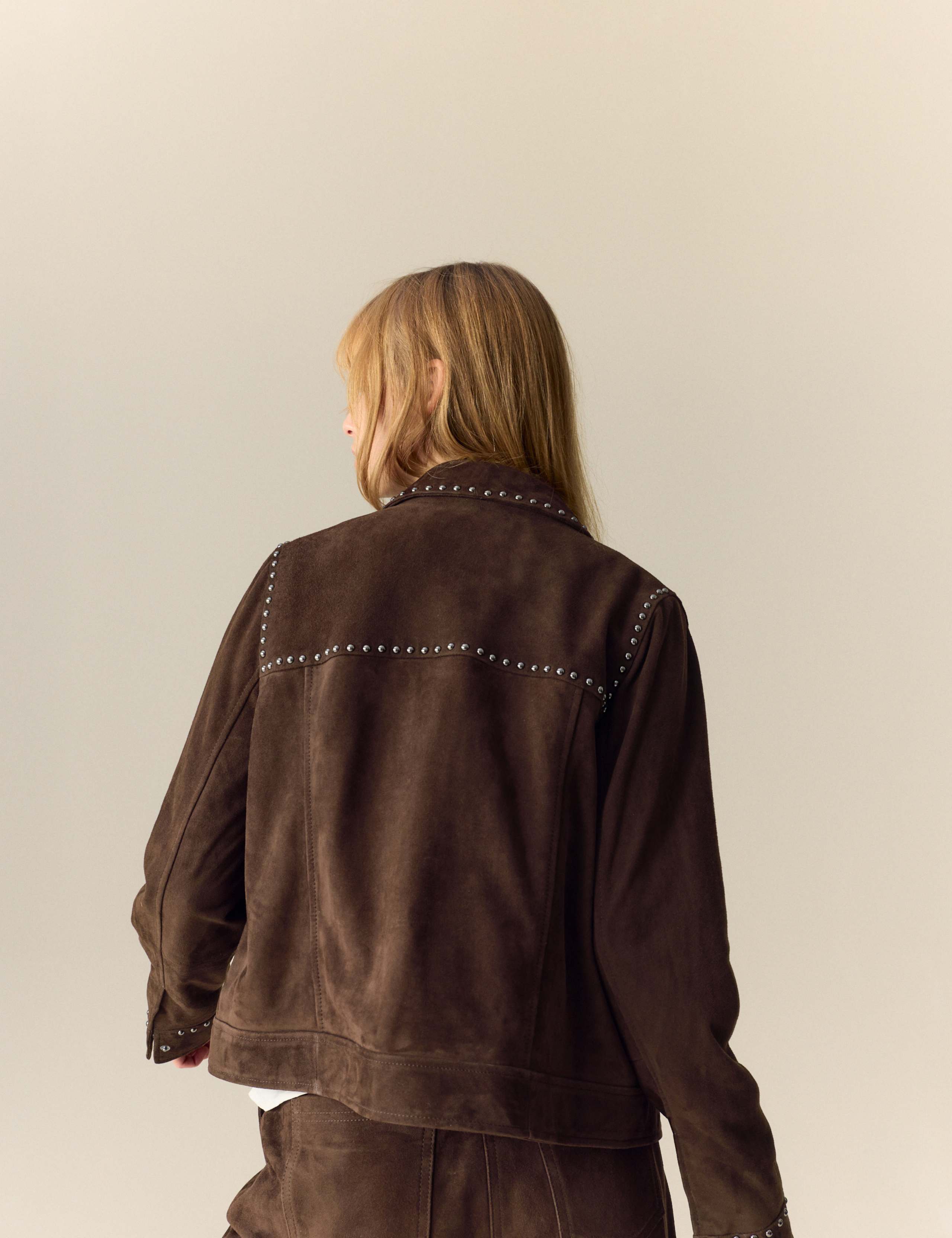 Suede Studded Collared Utility Jacket 4 of 7