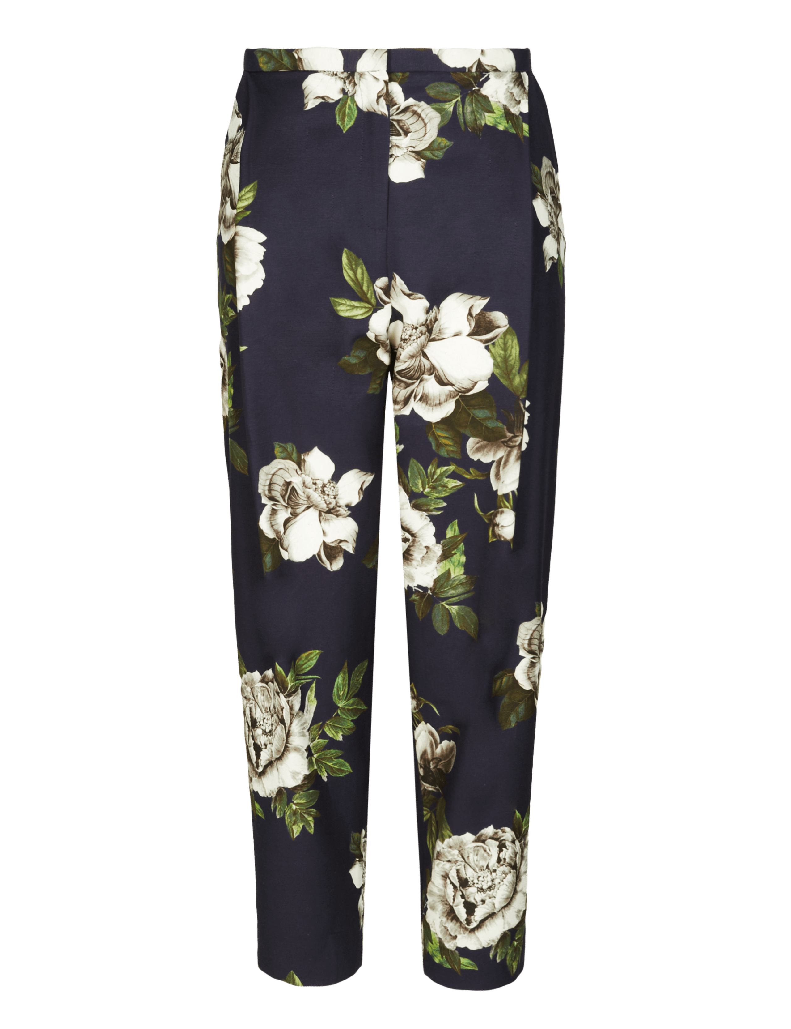 Luxury Cotton Rich Floral Cropped Trousers 2 of 6
