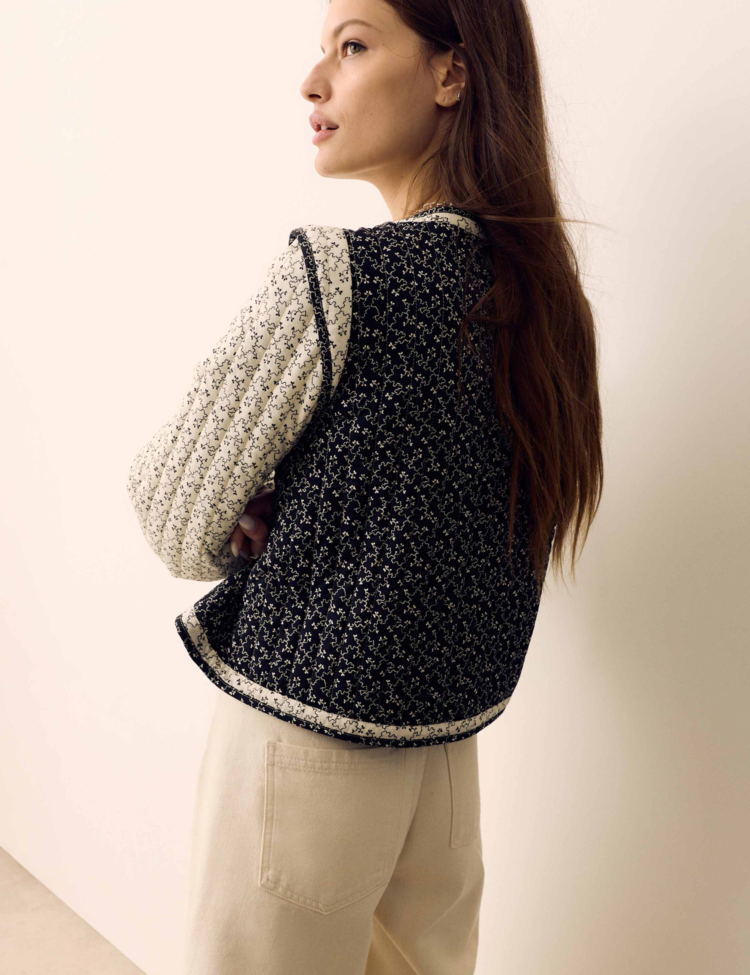 Pure Cotton Printed Quilted Jacket 7 of 7