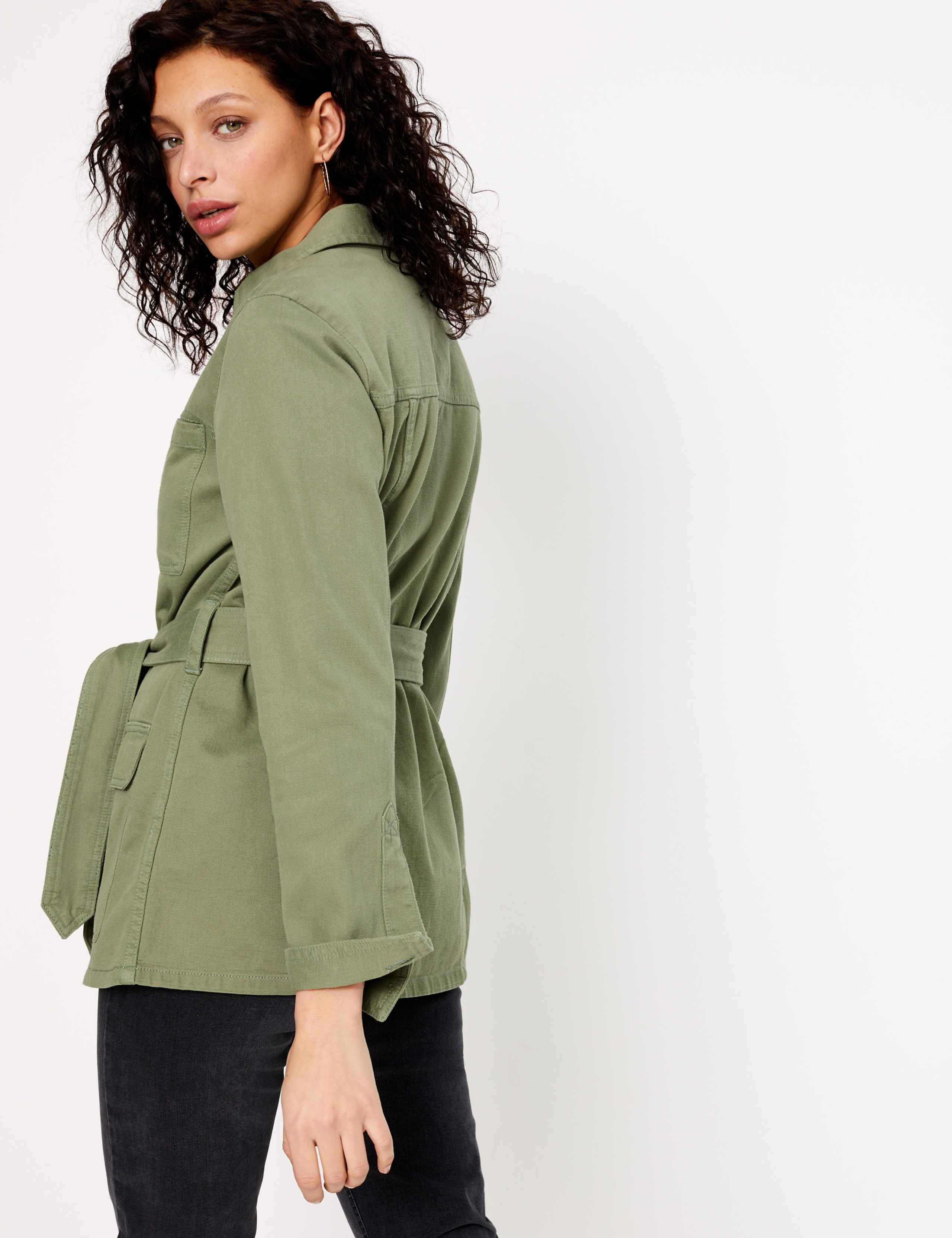 Cotton Rich Tie Waisted Utility Jacket 4 of 4