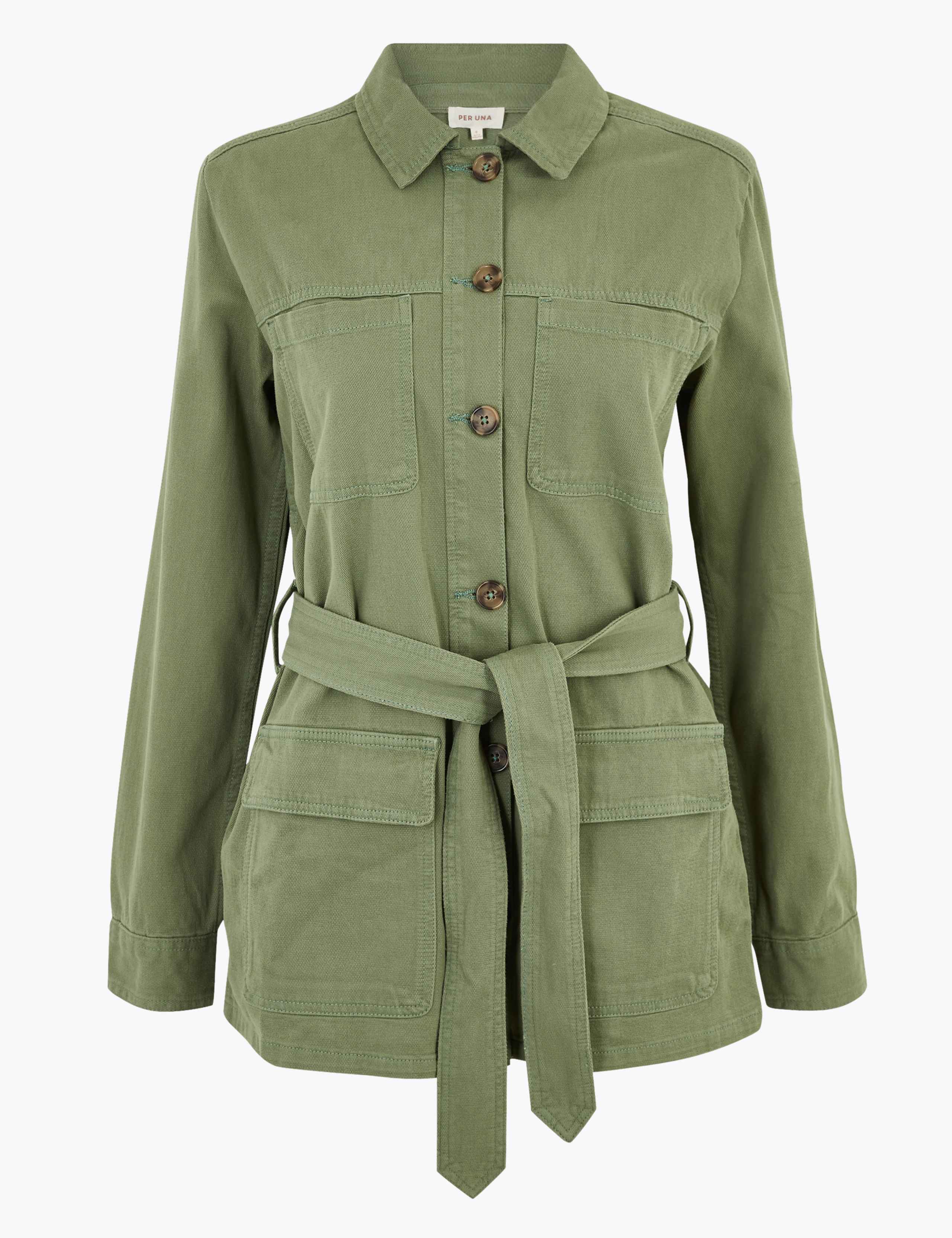 Cotton Rich Tie Waisted Utility Jacket 2 of 4