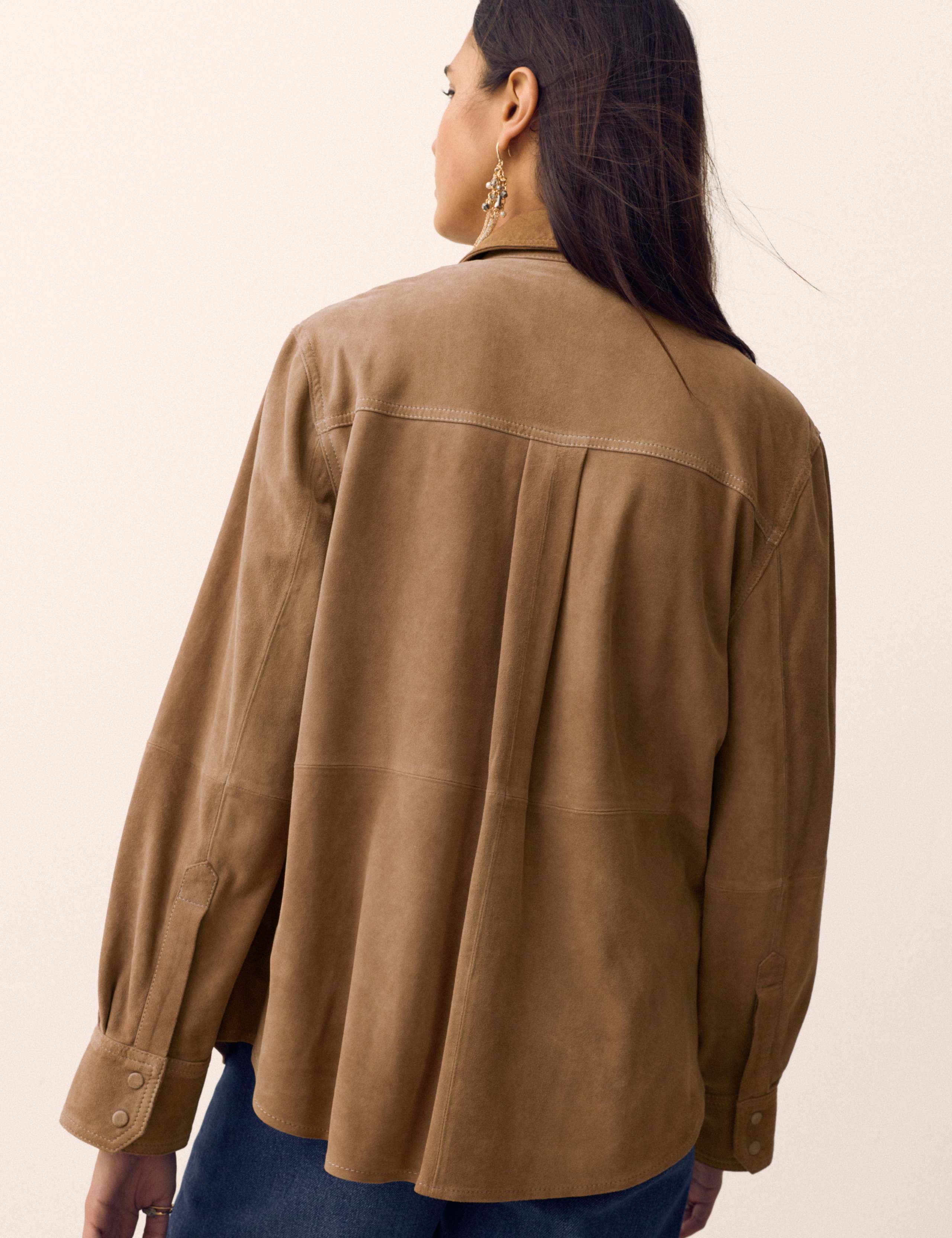 Suede Long Sleeve Shacket 4 of 6