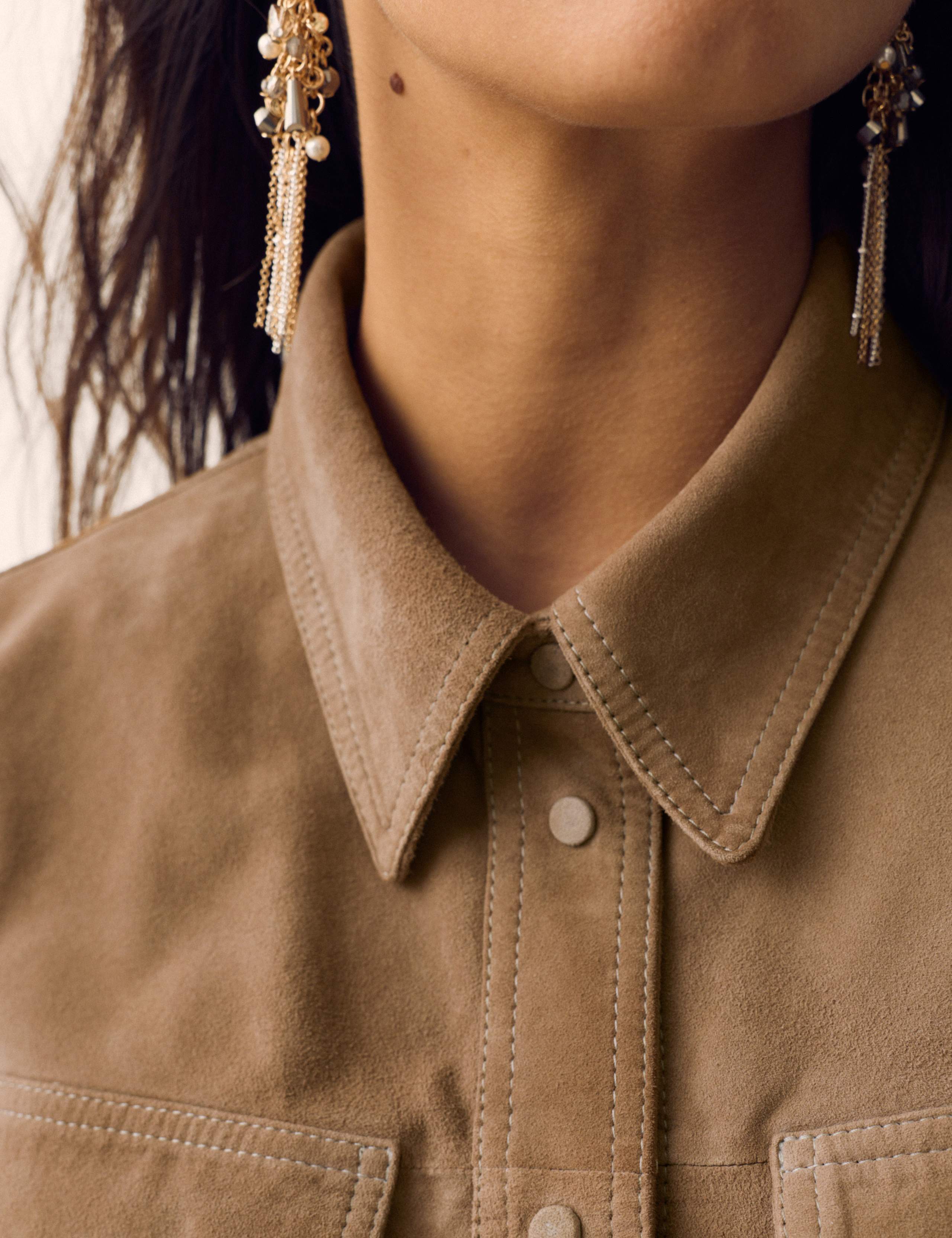 Suede Long Sleeve Shacket 6 of 6