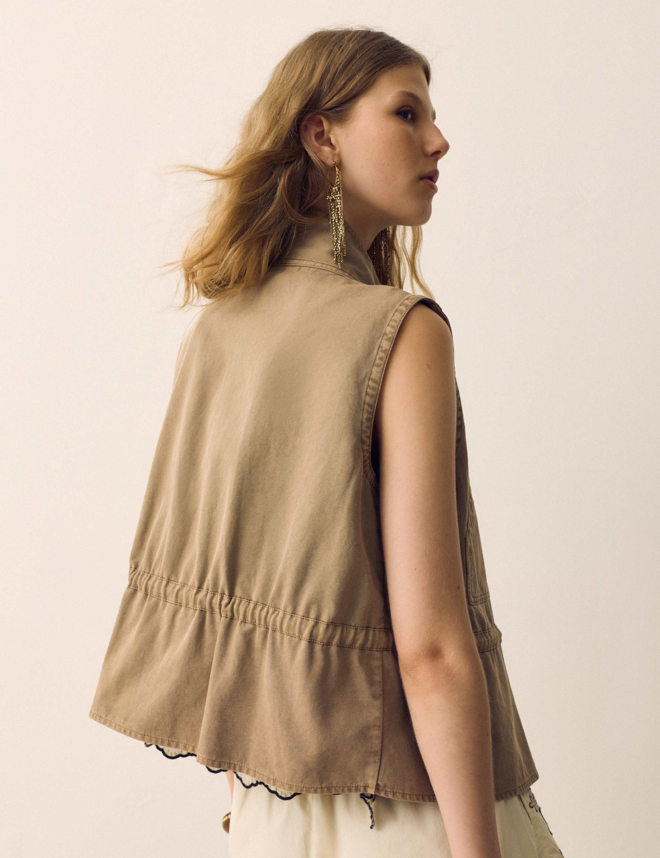 Garment Dyed Tie Waisted Utility Gilet 6 of 6