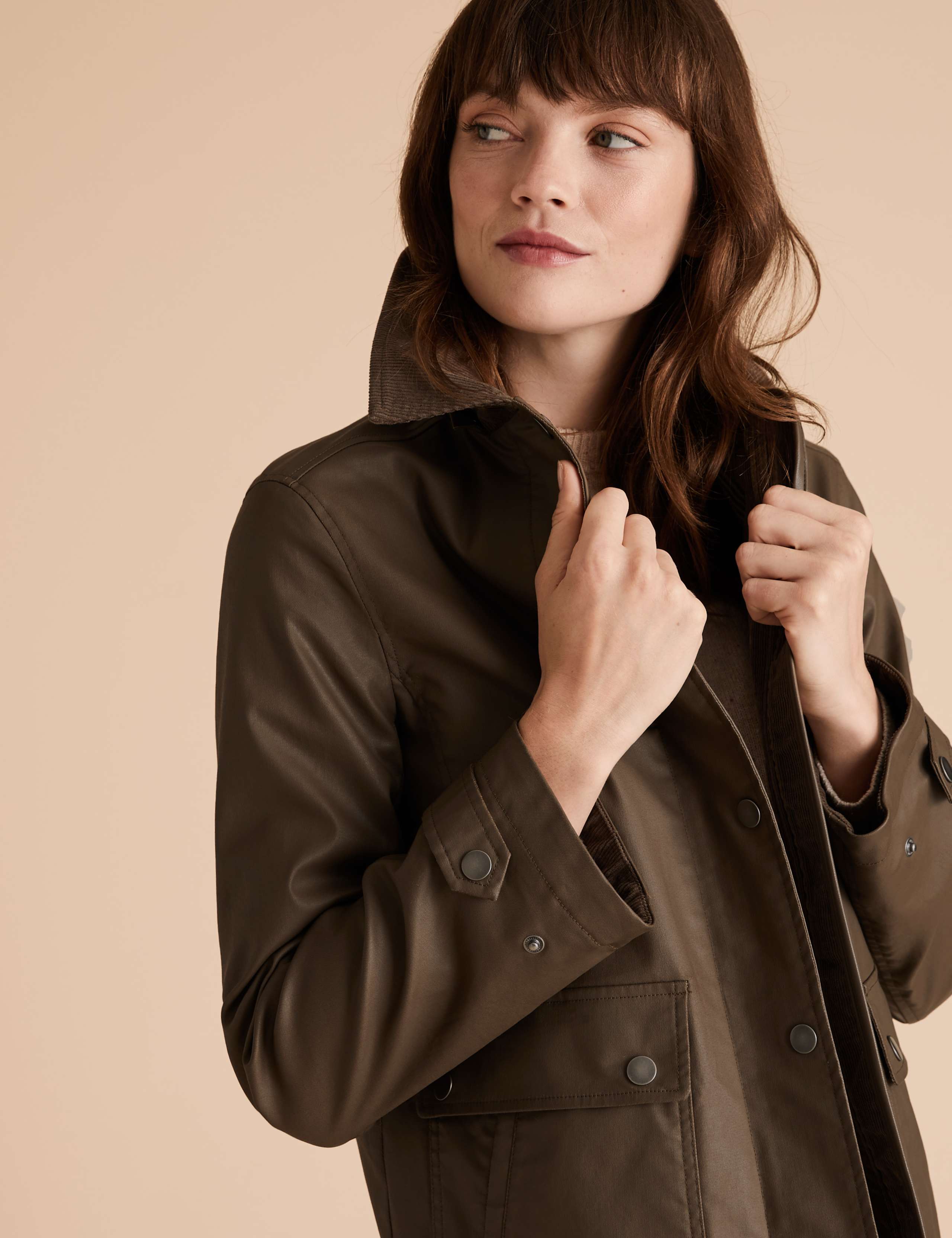 Waxed Look Removable Hood Short Jacket 2 of 4