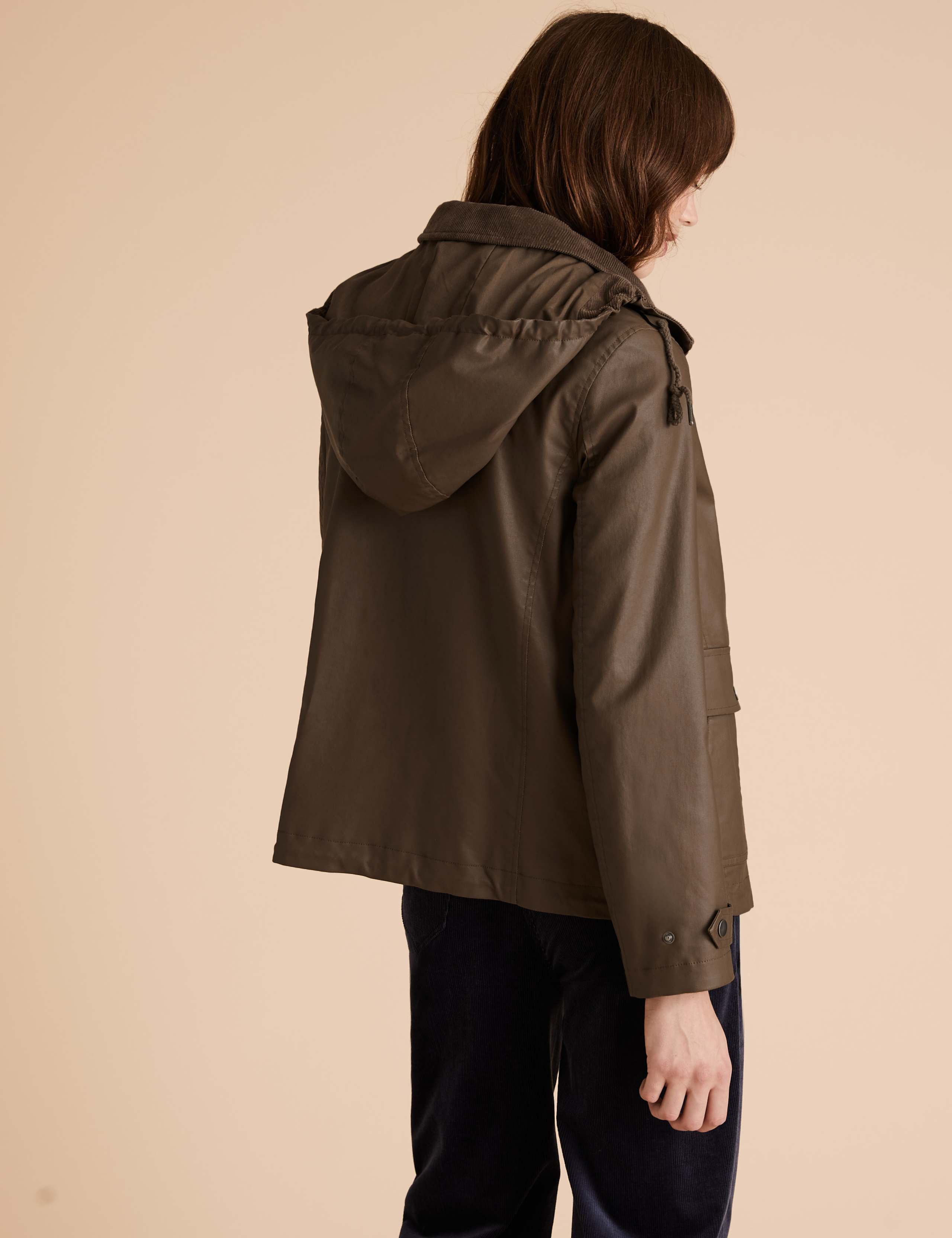 Waxed Look Removable Hood Short Jacket 3 of 4