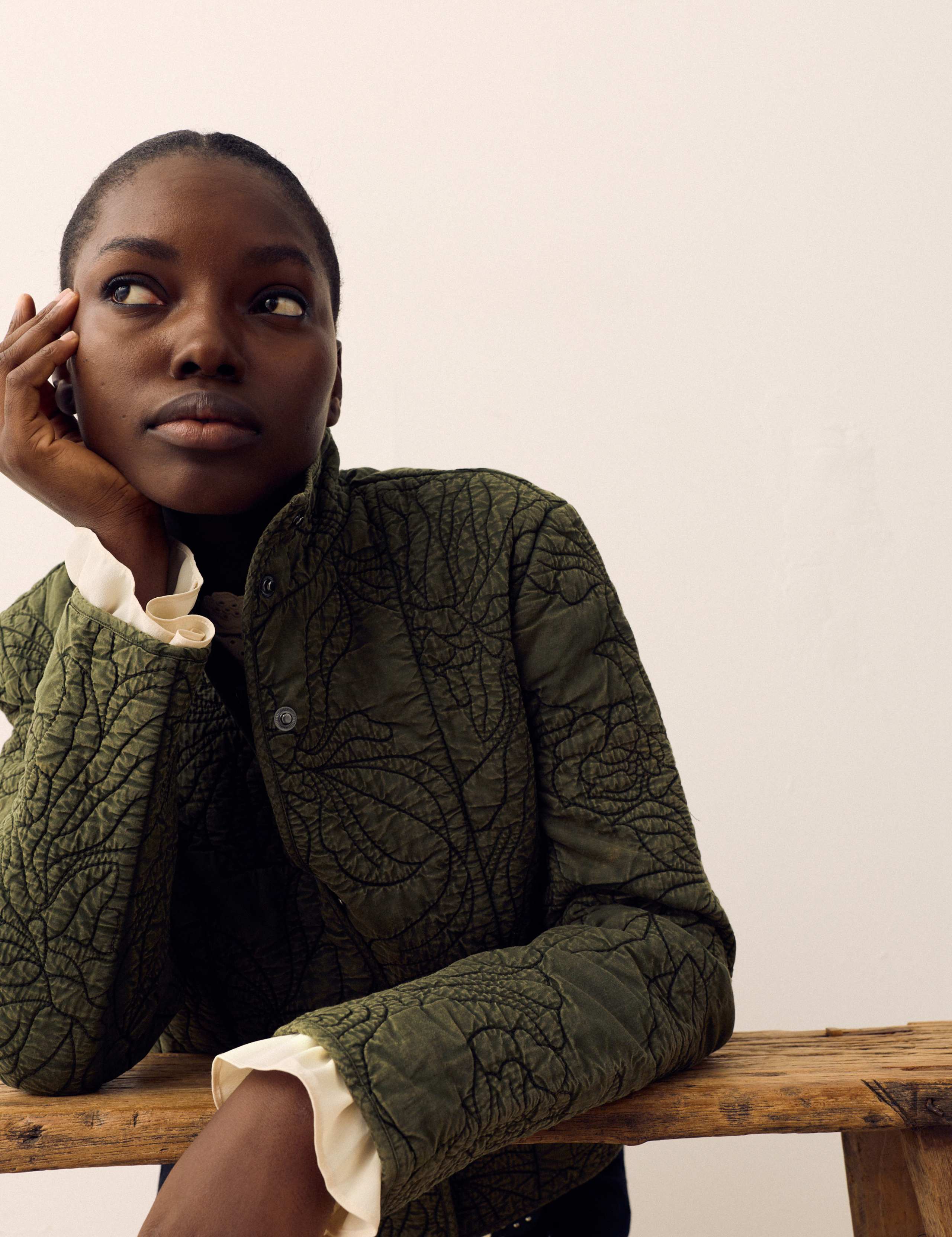 Embroidered Quilted Funnel Neck Jacket 3 of 6
