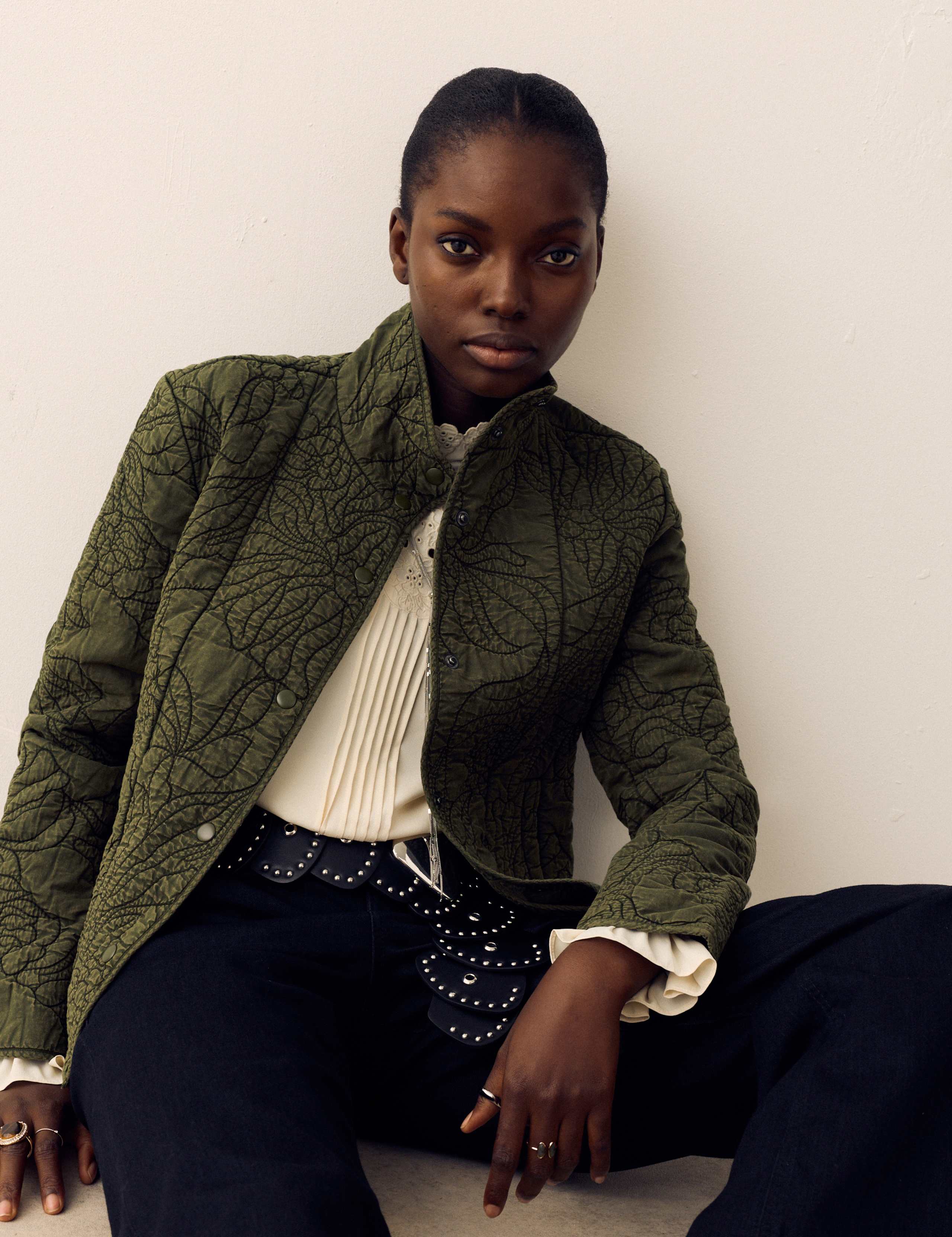 Embroidered Quilted Funnel Neck Jacket 5 of 6
